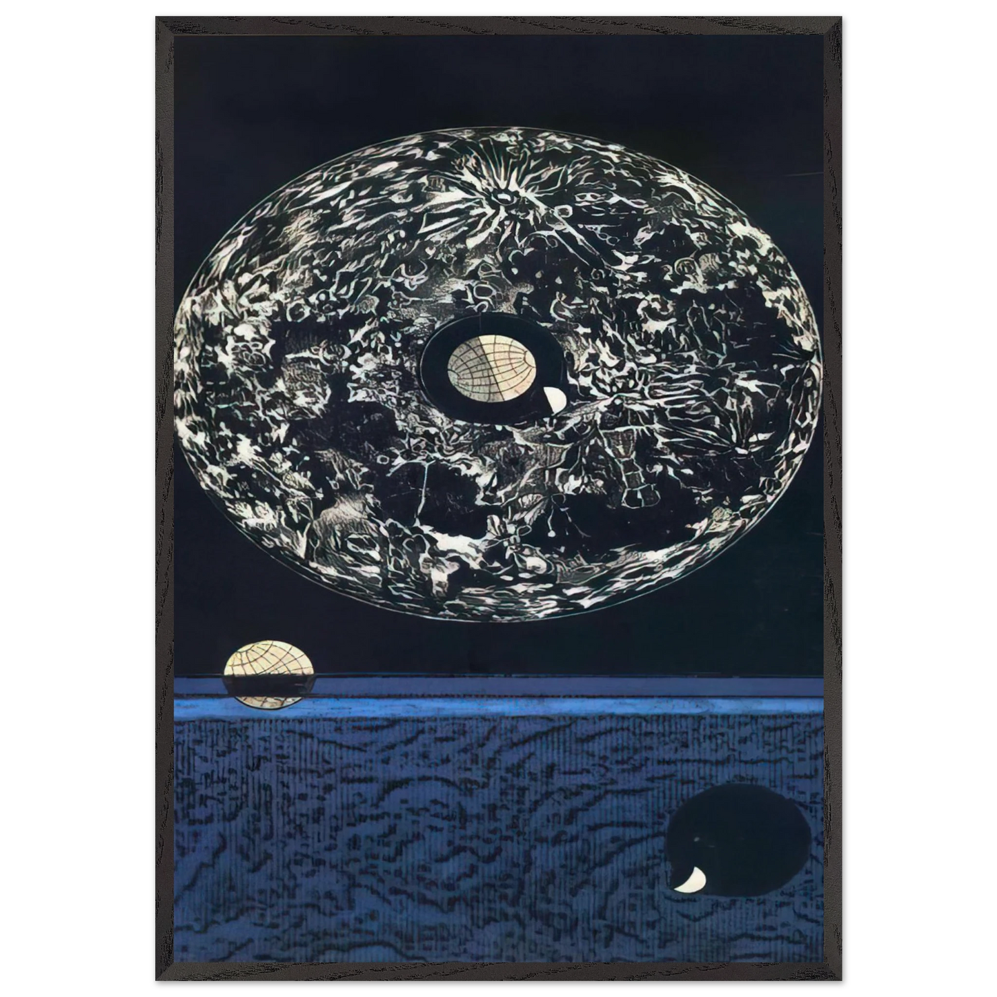 Configuration No16 - Max Ernst 70x100 cm / 28x40 inches Framed Art Print – Black Wooden Frame