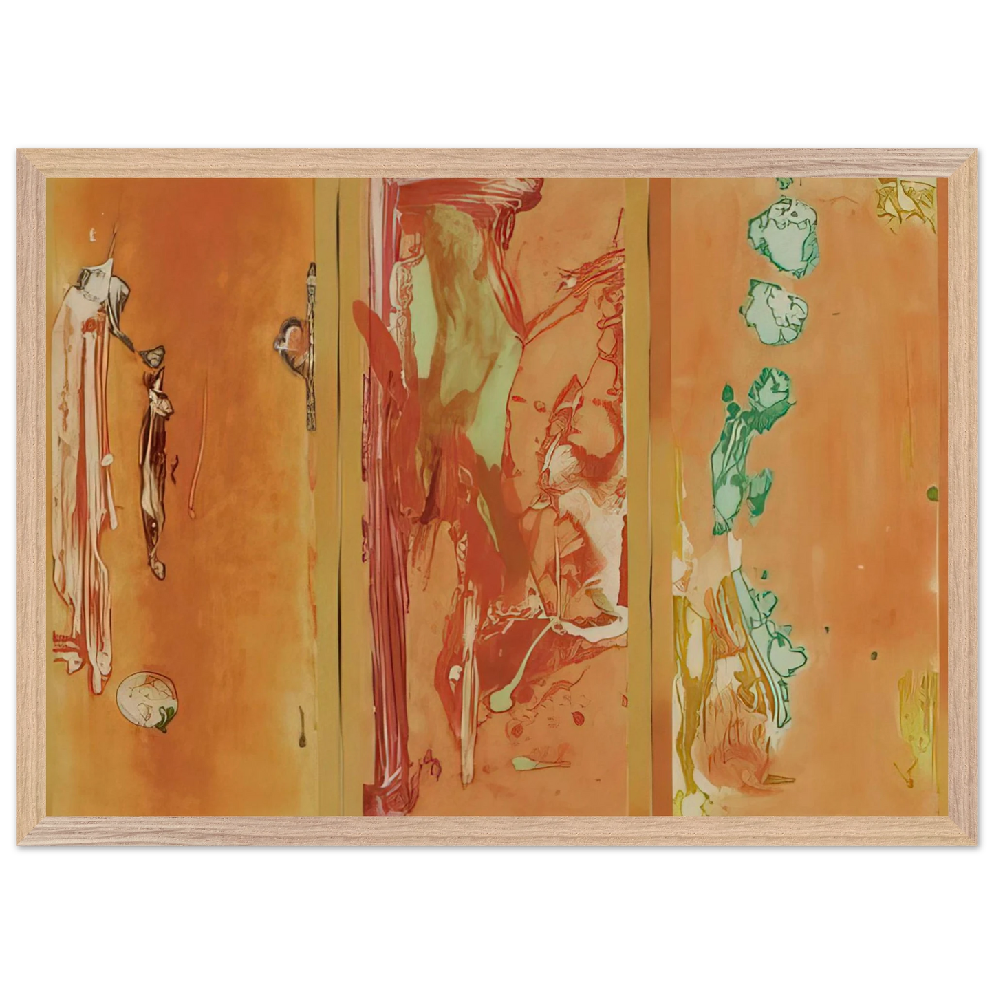 Helen Frankenthaler - Gateway - 1988 Wall art - 28x43 cm / XL (11x17 inches) - Premium Wooden Framed Poster With Fine Art Paper - White frame