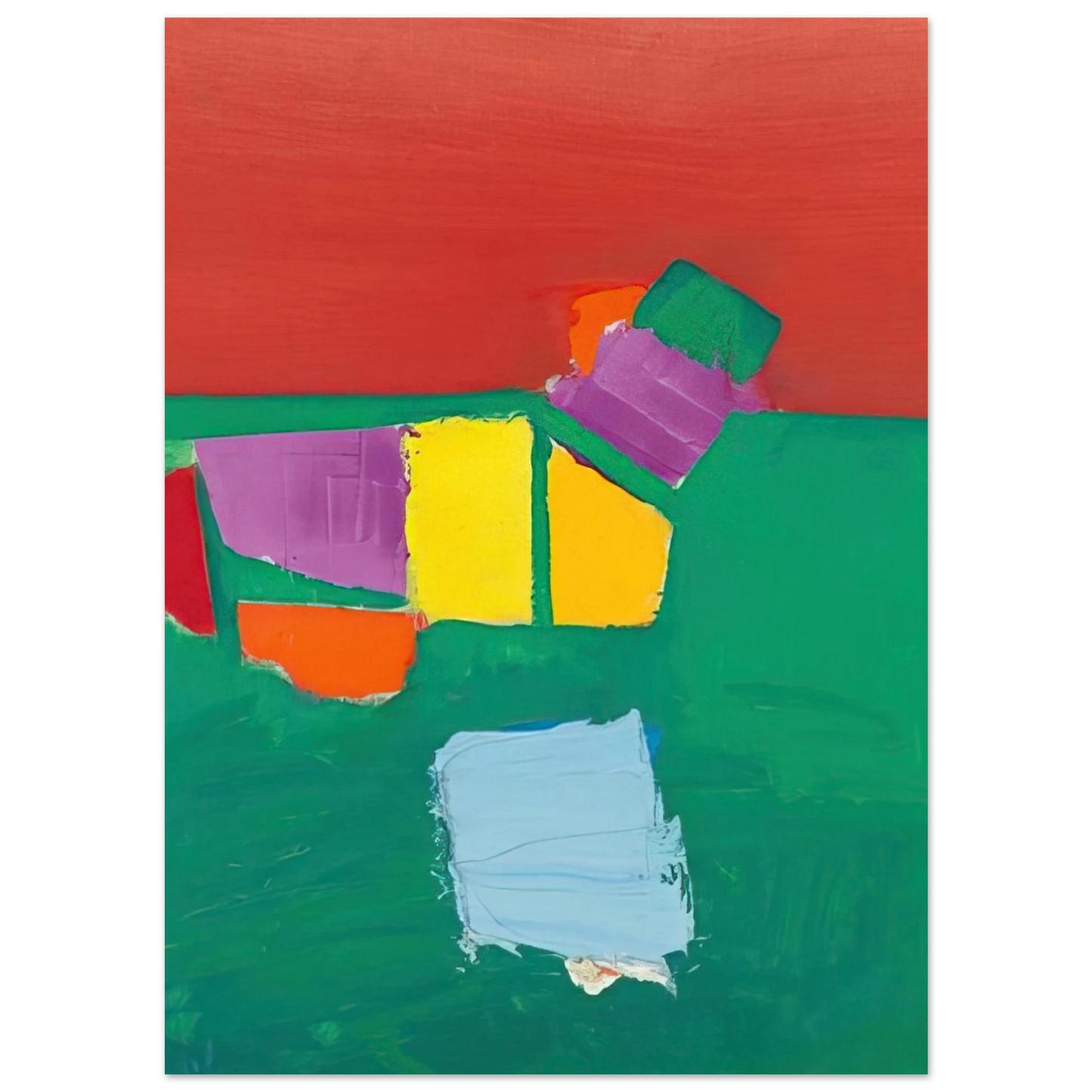 Nicolas de Stael - Les Martigues Composition - 1954 Fine Art Poster - 75x100 cm / 30x40 inches