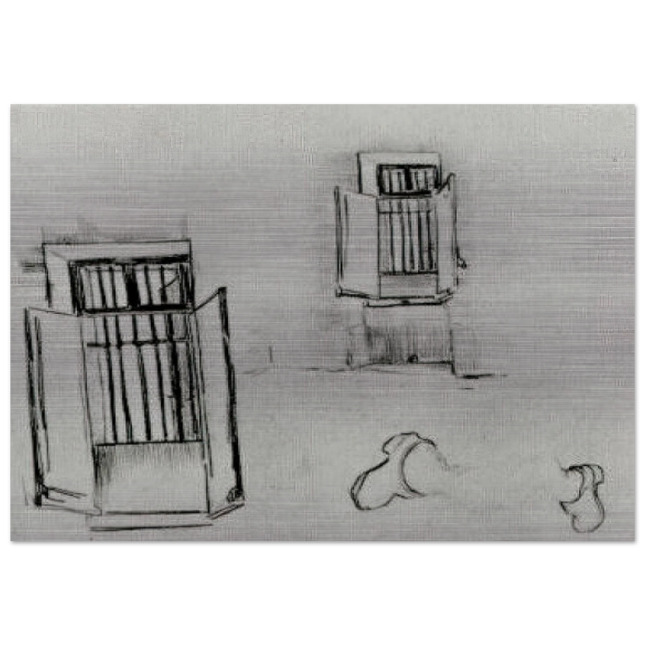 Barred Windows - Vincent van Gogh Brushed Aluminum Print - 70x100 cm / 28x40 inches | Vincent van Gogh Aluminum Print | Vincent van Gogh Prints