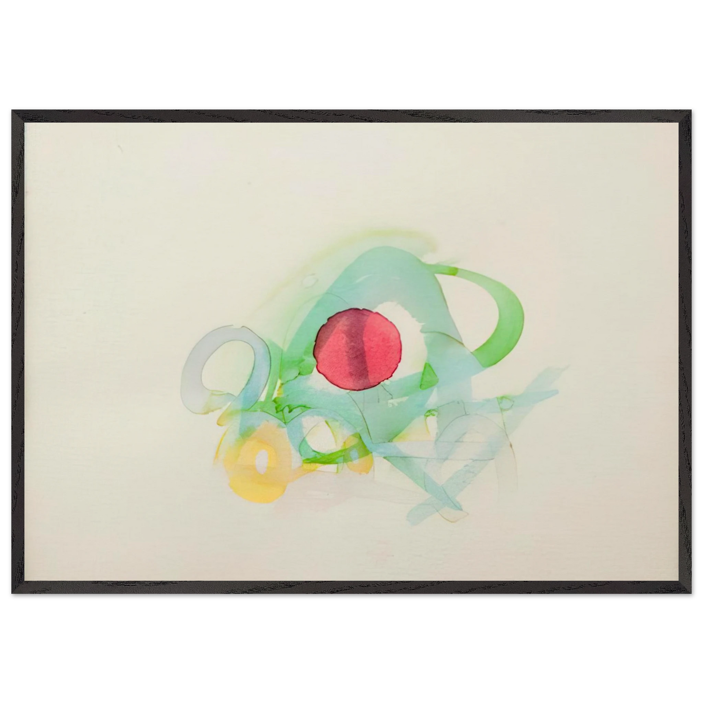 UNTITLED RED GREEN YELLOW AND BLUE - Luis Feito 70x100 cm / 28x40 inches Framed Art Print – Black Wooden Frame