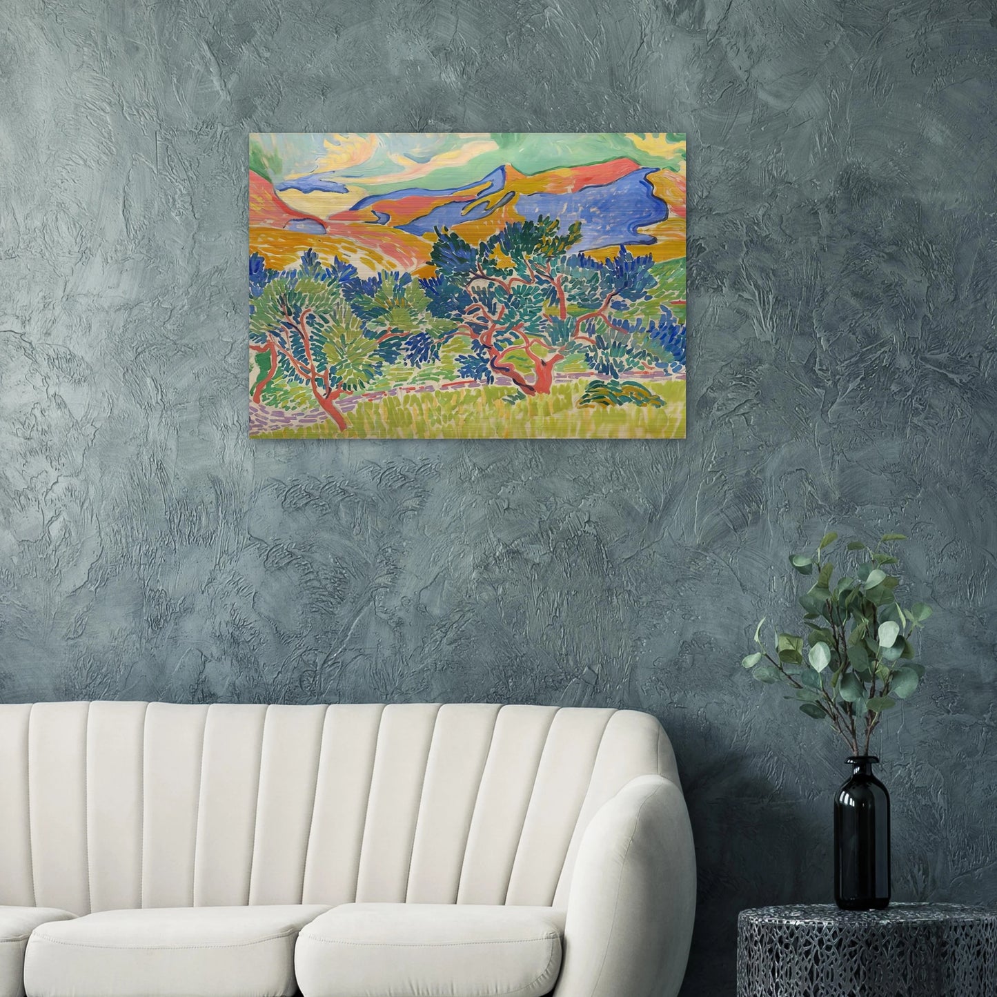 MOUNTAINS AT COLLIOURE 1905 - Andre Derain Brushed Aluminum Print - 70x100 cm / 28x40 inches | Andre Derain Aluminum Print | Andre Derain Prints