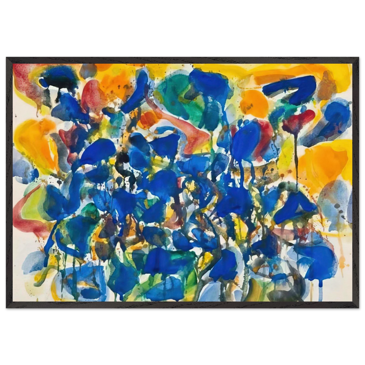 Untitled SF-56-003 - Sam Francis Framed Art Print – Black Wooden Frame - Default Title - -Framed Art Print