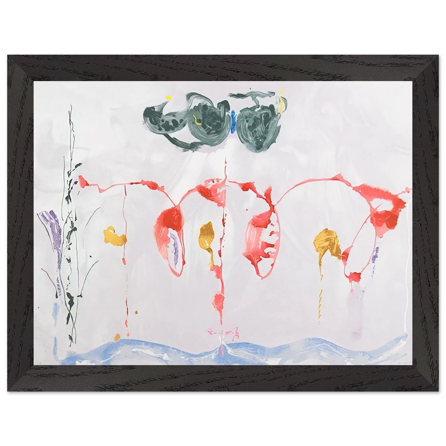 Helen Frankenthaler - Aerie - 2009 Wall art - 21x29.7 cm / 8x12" - Premium Wooden Framed Poster With Fine Art Paper - White frame