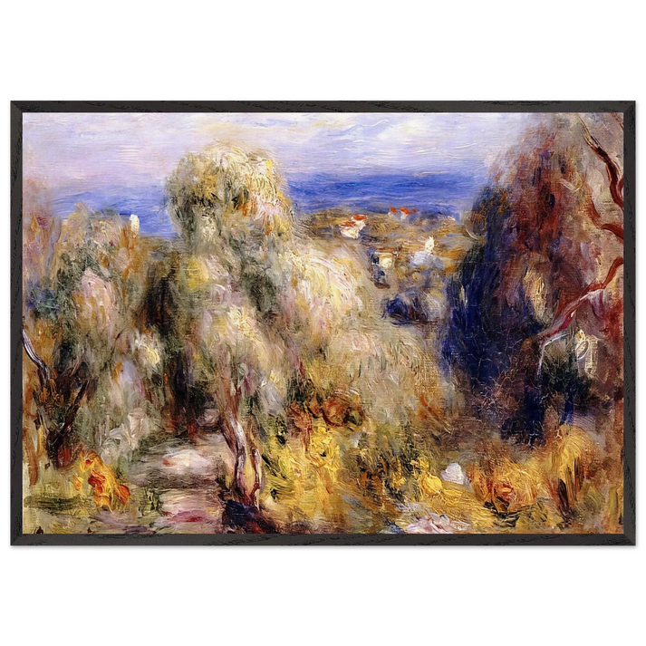 View of Cannet - Pierre-Auguste Renoir 70x100 cm / 28x40 inches Framed Art Print – Black Wooden Frame