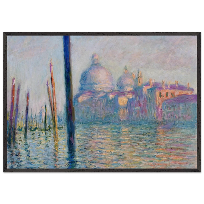 The Grand Canal in Venice 01 - claude monet 70x100 cm / 28x40 inches Framed Art Print – Black Wooden Frame