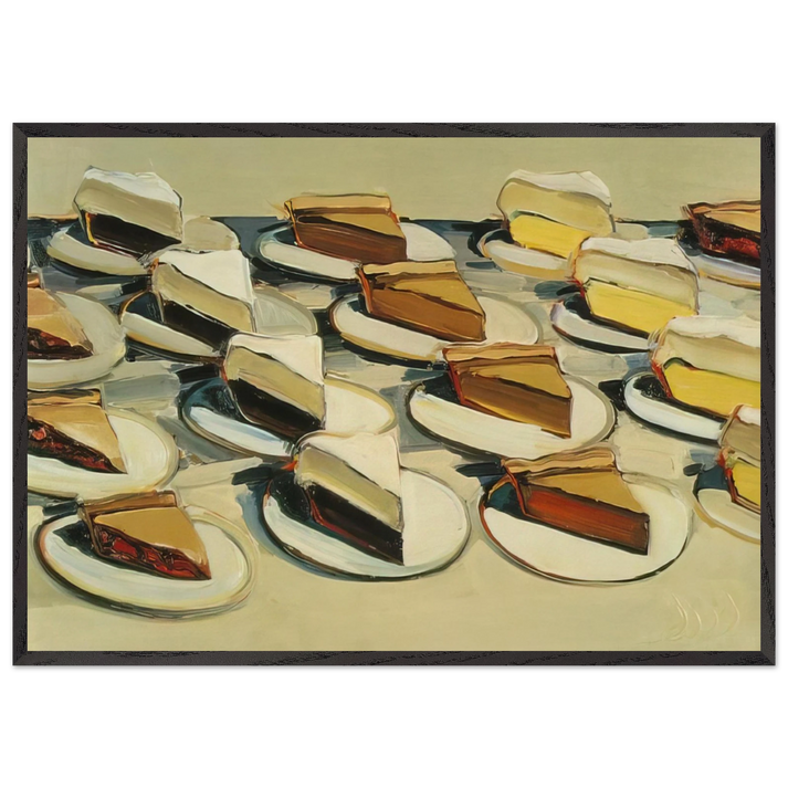 Pies Pies Pies - 1961 - Wayne Thiebaud 70x100 cm / 28x40 inches Framed Art Print – Black Wooden Frame