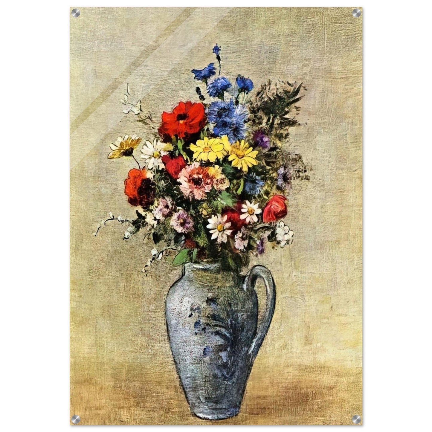 FLOWERS IN A VASE WITH ONE HANDLE - Odilon Redon Acrylic Print - 70x100 cm / 28x40″ inches