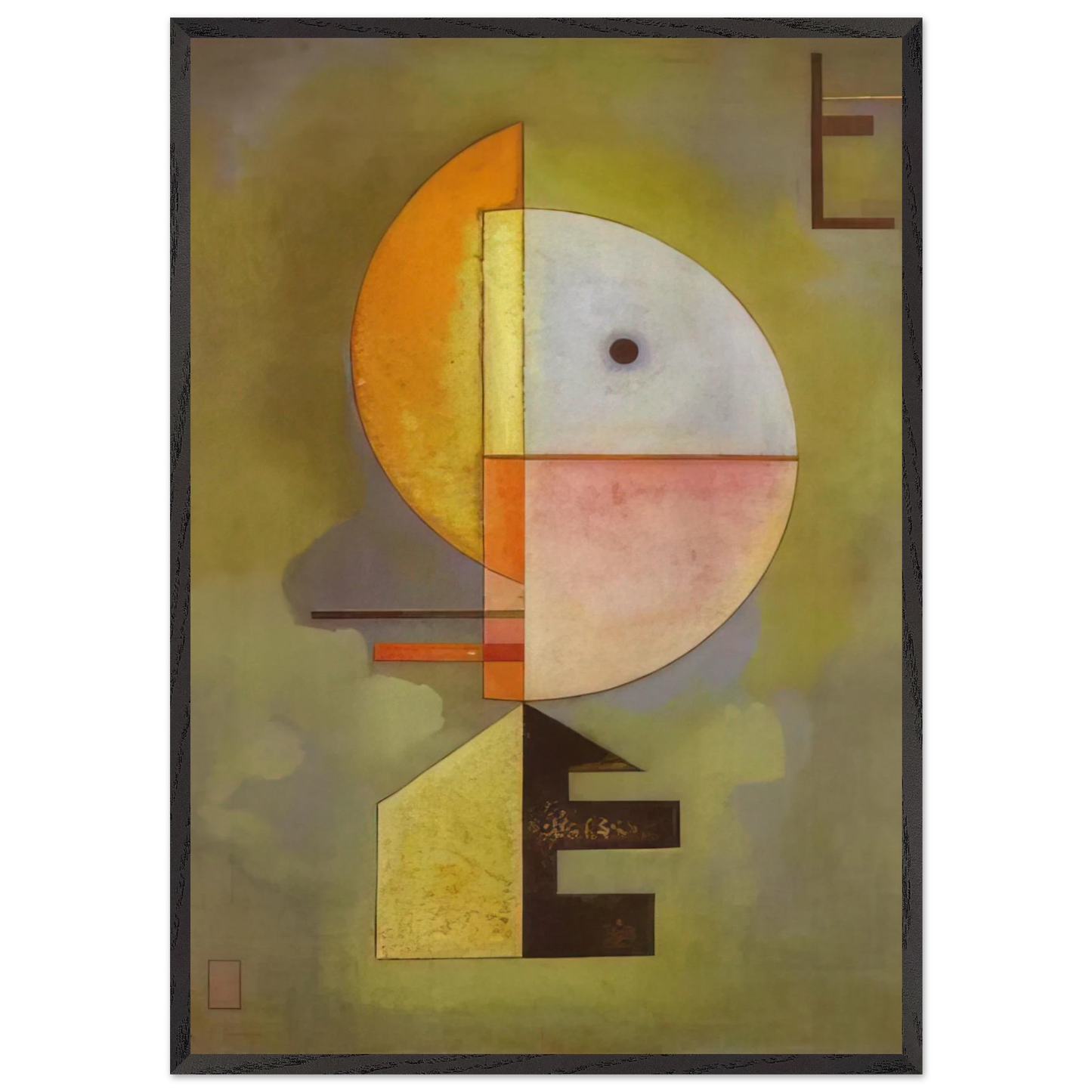 UPWARD 1929 - Wassily Kandinsky 70x100 cm / 28x40 inches Framed Art Print – Black Wooden Frame