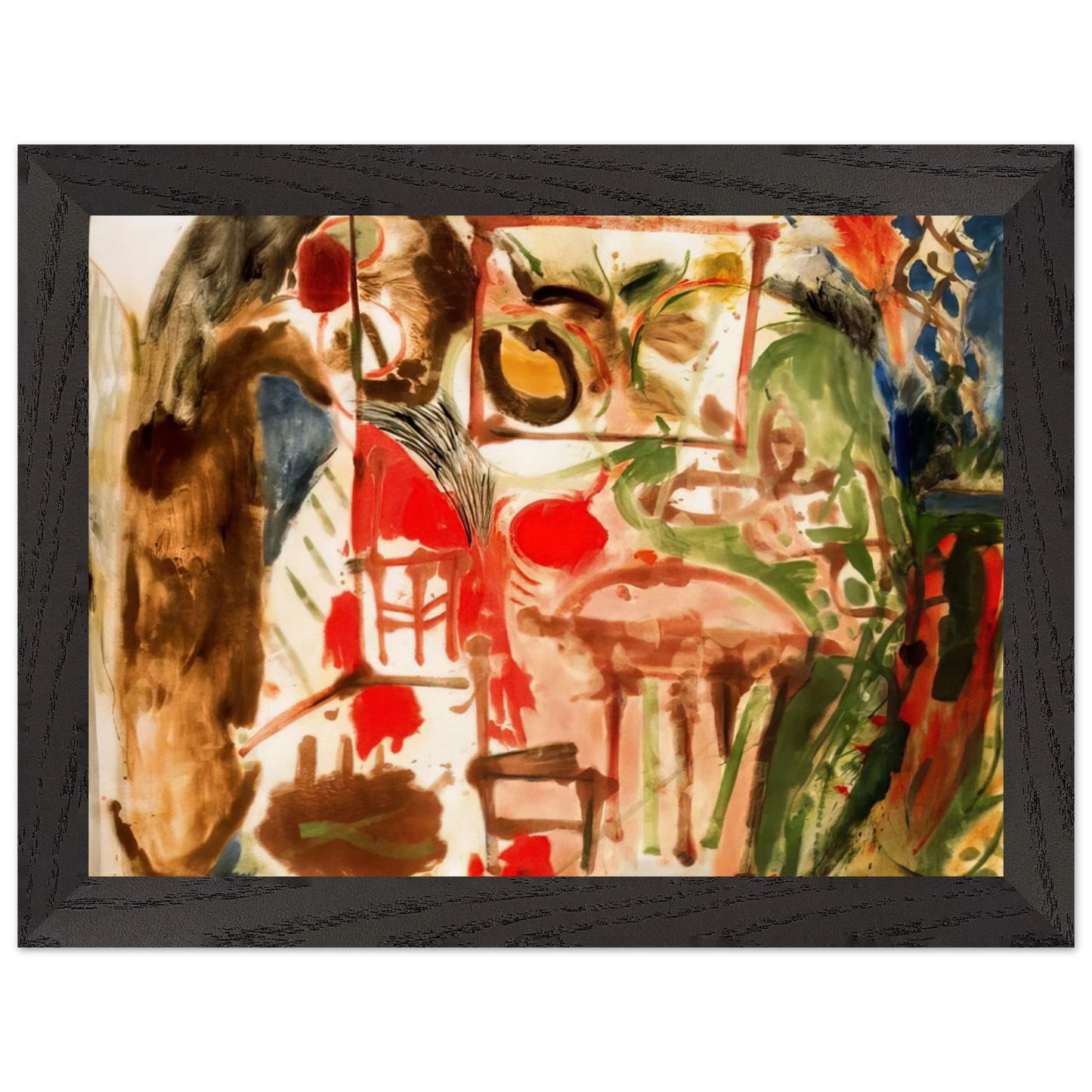 Helen Frankenthaler - Interior - 1957 Wall art - 21x29.7 cm / 8x12" - Premium Wooden Framed Poster With Fine Art Paper - Wood frame