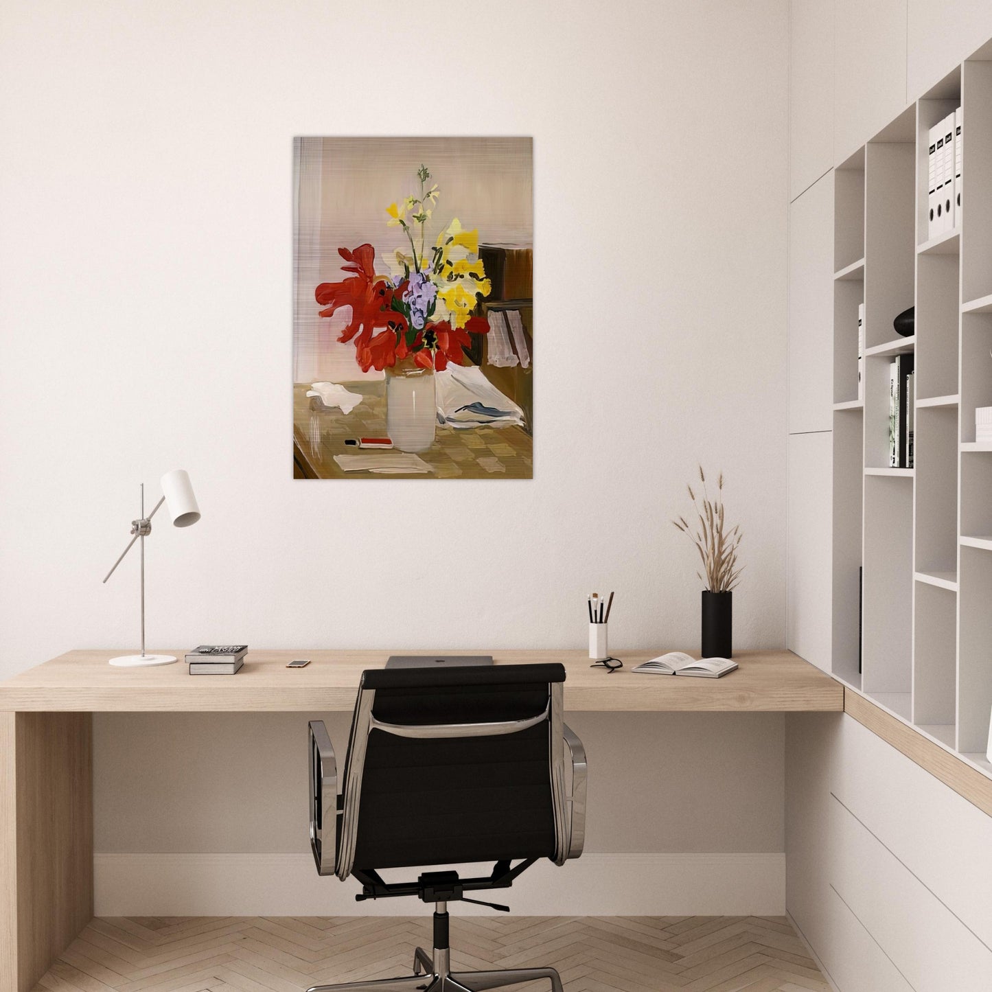 ANEMONE AND DAFFODIL 1965 - Fairfield Porter Brushed Aluminum Print - 70x100 cm / 28x40 inches | Fairfield Porter Aluminum Print | Fairfield Porter Prints