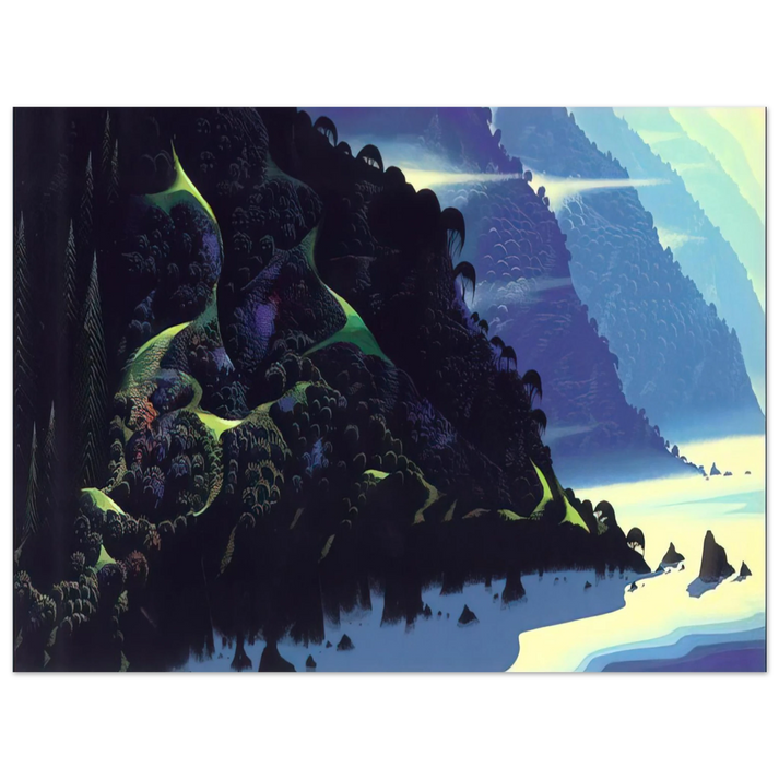 Eyvind Earle - Blue Coastline 75x100 cm / 30x40inches Fine Art Poster