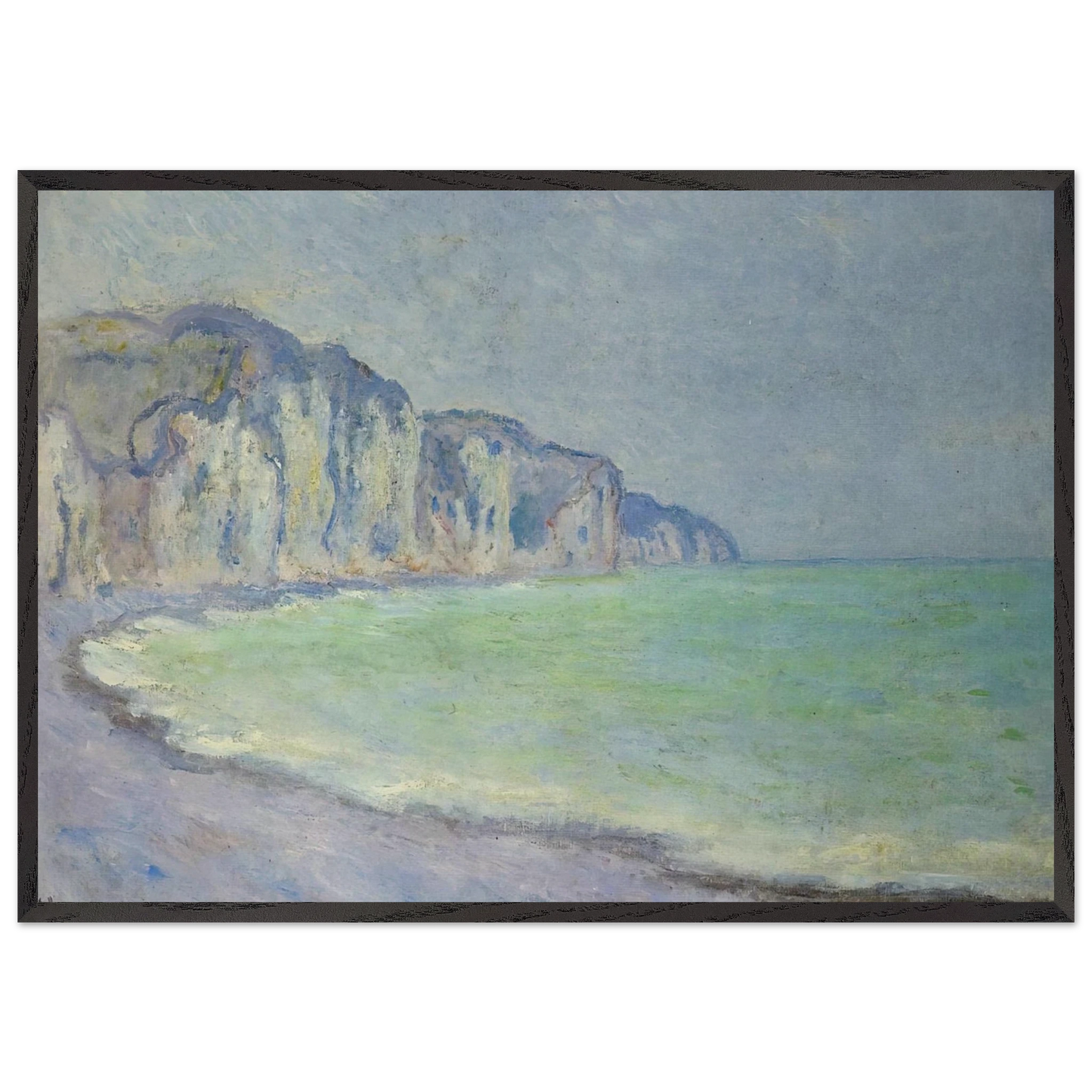 Cliff at Pourville 2 - claude monet Framed Art Print – Black Wooden Frame - Default Title - -Framed Art Print