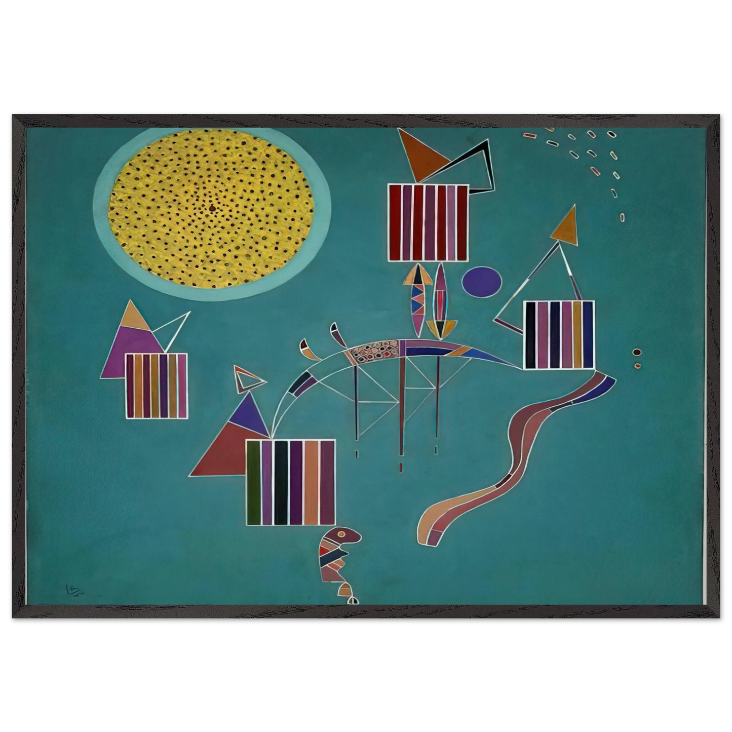 INTIME MESSAGE 1942 - Wassily Kandinsky 70x100 cm / 28x40 inches Framed Art Print – Black Wooden Frame