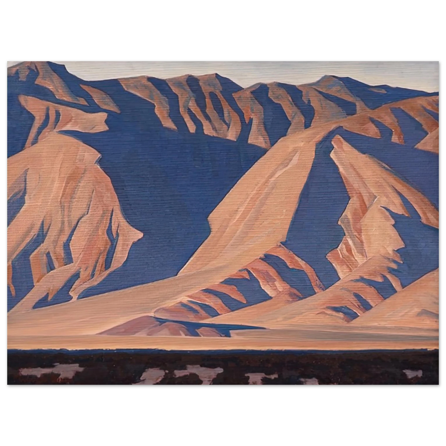 Maynard Dixon - INYO MOUNTAINS 1944 Wall art - 13x18 cm / 5x7 inches - Premium Wooden Framed Poster With Fine Art Paper-canvas - White frame