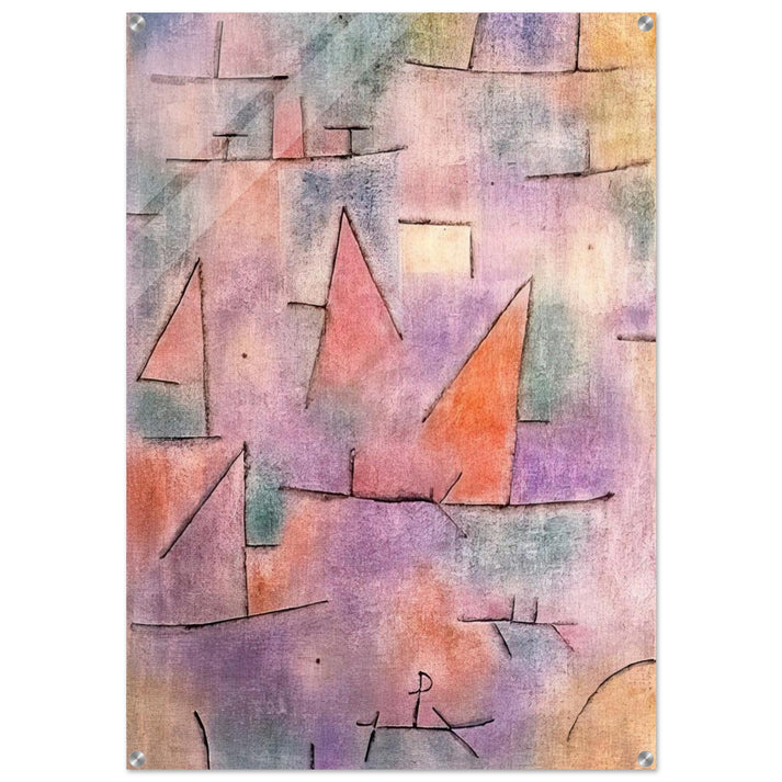 HARBOUR WITH SAILING SHIPS 1937 - Paul Klee Acrylic Print - 70x100 cm / 28x40″ inches