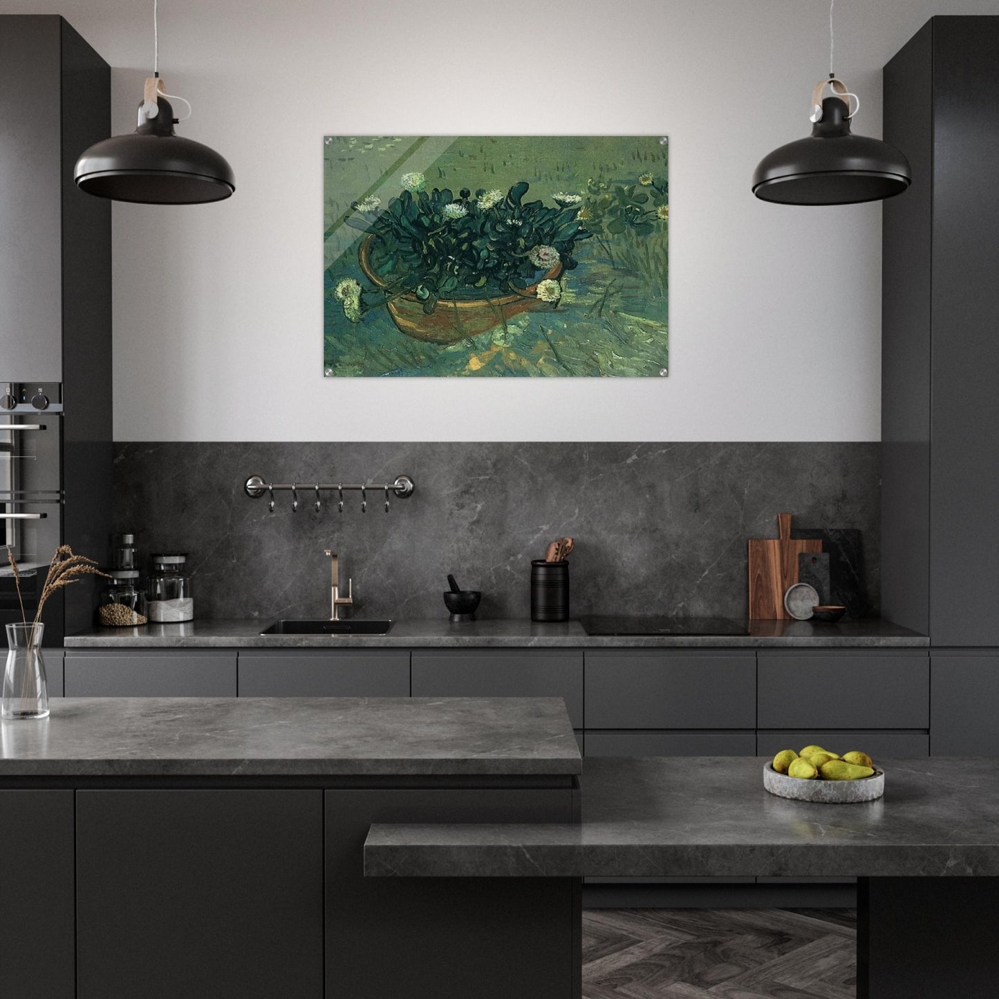 Still Life Bowl with Daisies - Vincent van Gogh Acrylic Print - 70x100 cm / 28x40″ inches | Vincent van Gogh Wall Art | Vincent van Gogh Prints