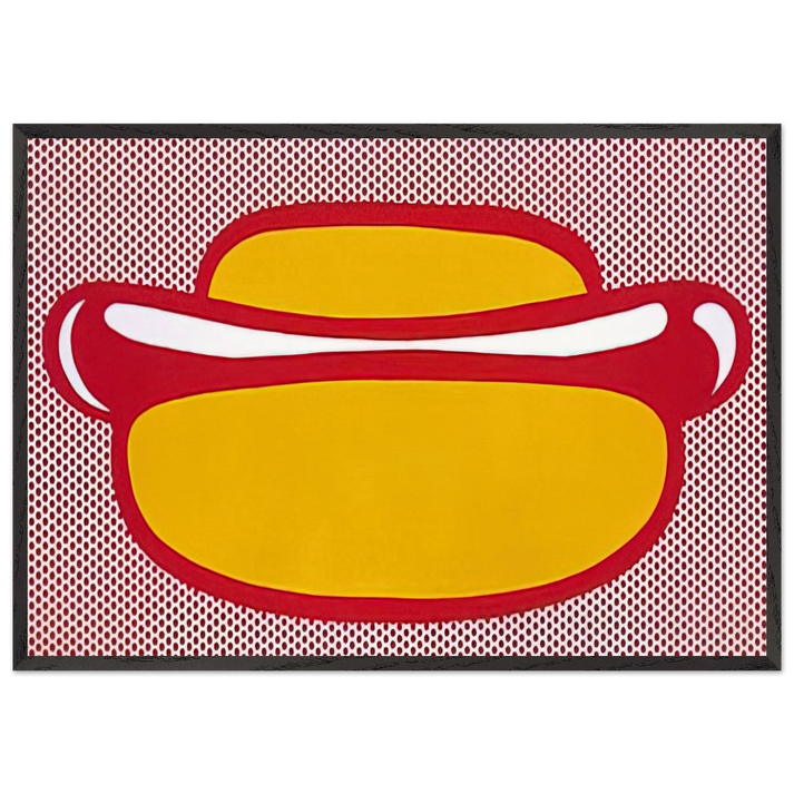 HOT DOG 1964 - Roy Lichtenstein 70x100 cm / 28x40 inches Framed Art Print – Black Wooden Frame
