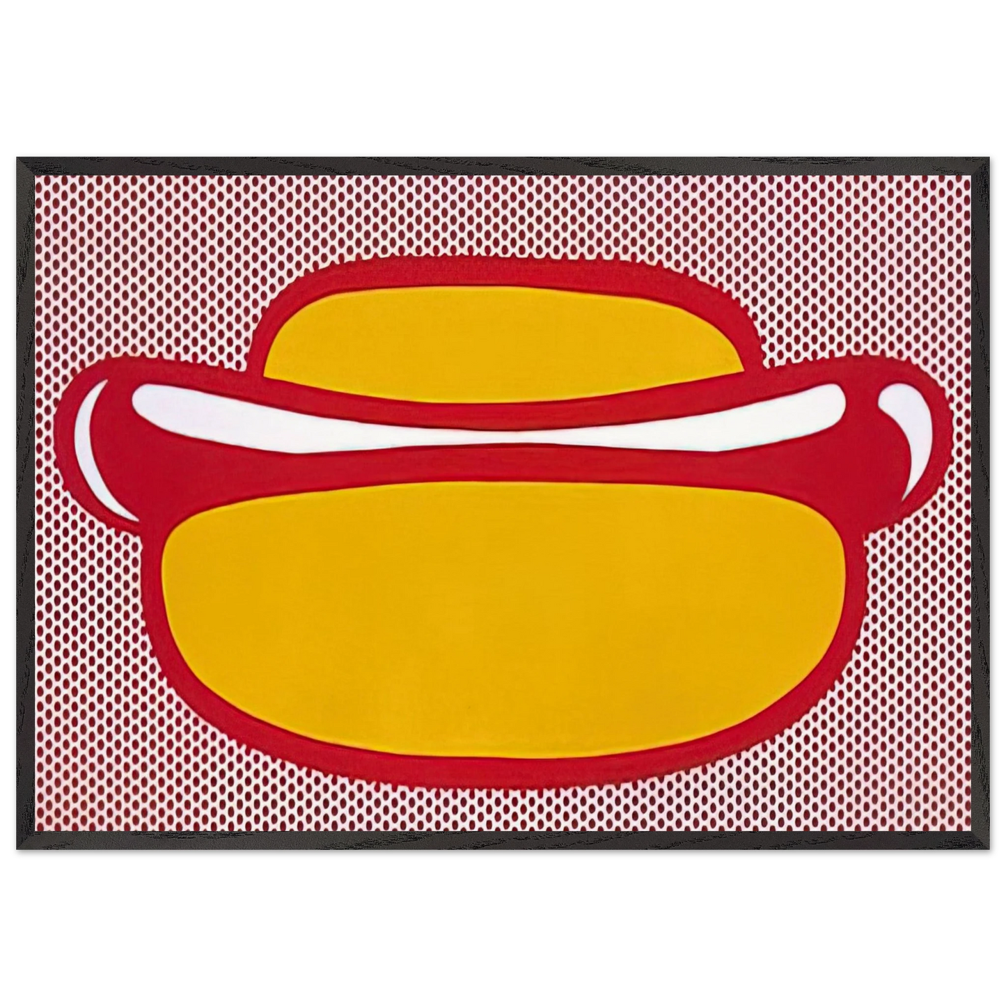 HOT DOG 1964 - Roy Lichtenstein 70x100 cm / 28x40 inches Framed Art Print – Black Wooden Frame
