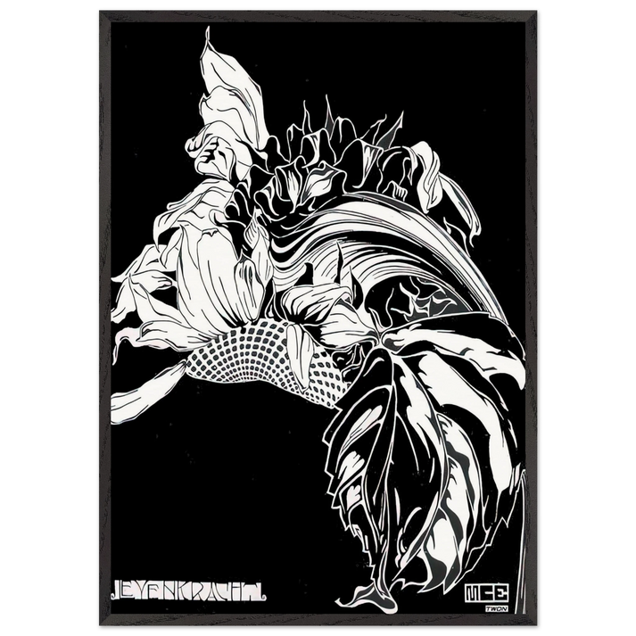 LIFE FORCE - MC Escher 70x100 cm / 28x40 inches Framed Art Print – Black Wooden Frame | Maurits Cornelis Escher Prints