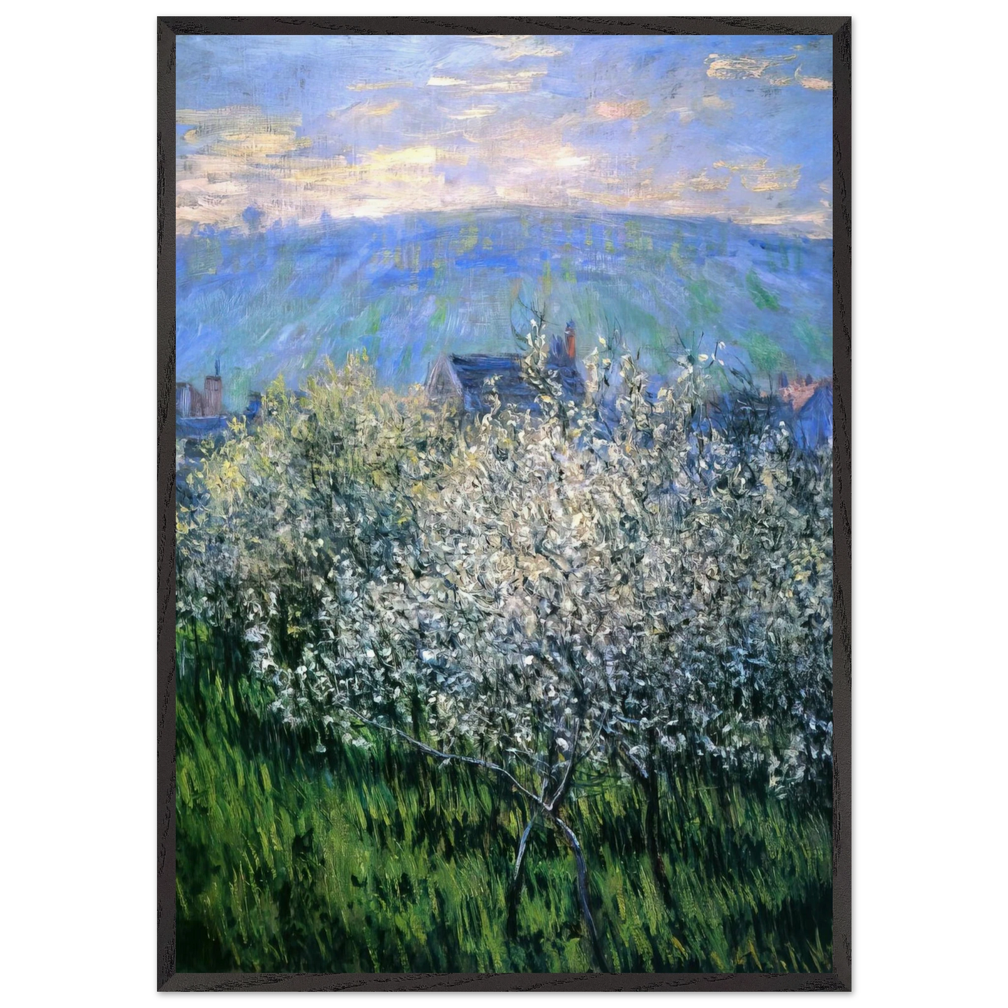 Plums Blossom - claude monet Framed Art Print – Black Wooden Frame - Default Title - -Framed Art Print