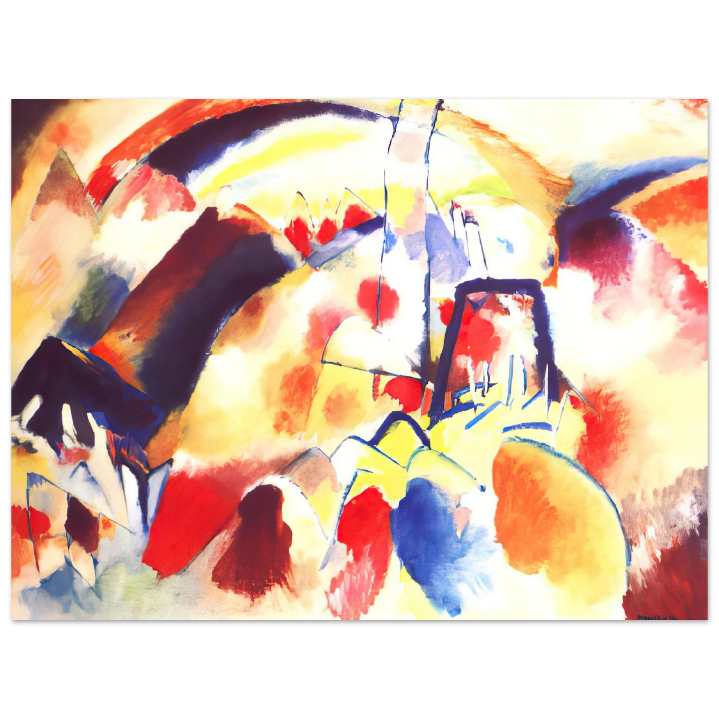 Wassily Kandinsky - LANDSCAPE WITH RED SPOTS 1913 Fine Art Poster - Default Title