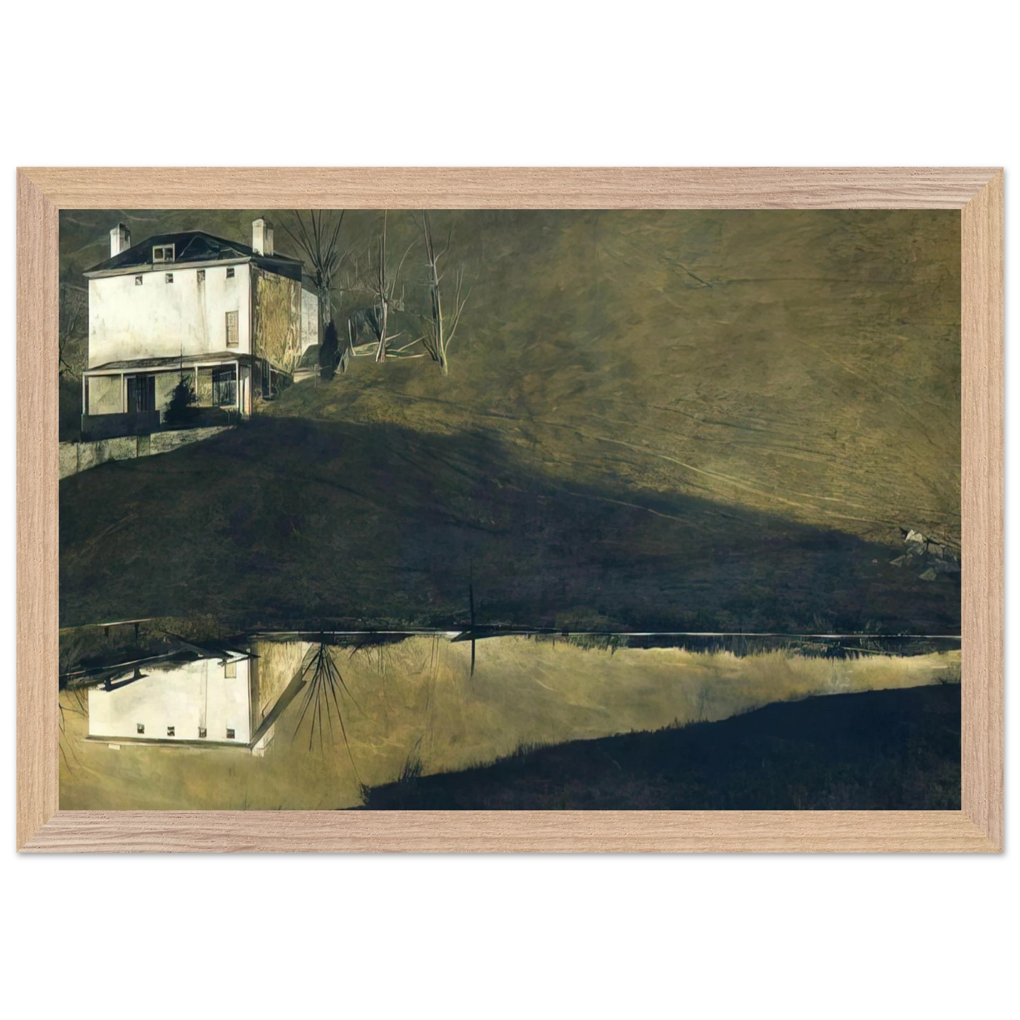 Andrew Wyeth - BROWN SWISS Wall Art - 21x29.7 cm / 8x12" - Premium Wooden Framed Poster With Fine Art Paper - White frame