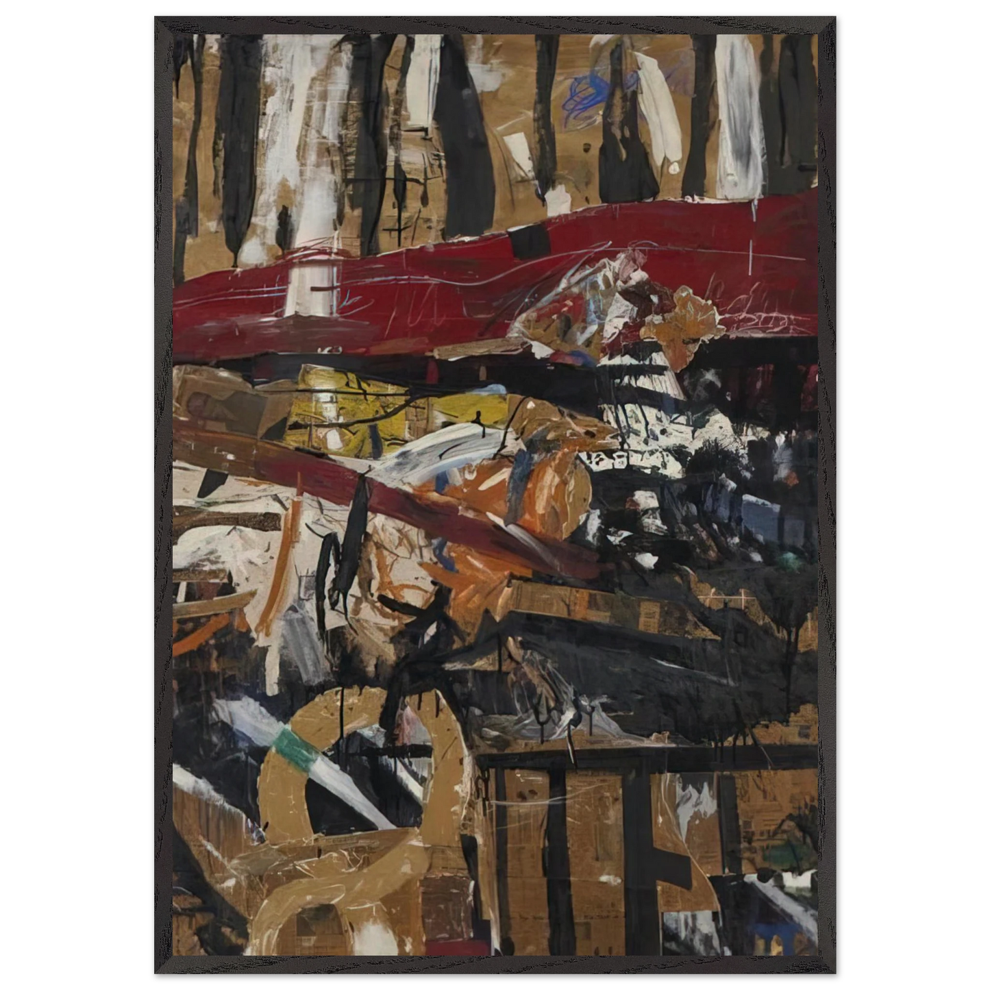 Caged Pheasant 2 - Allan Kaprow Framed Art Print – Black Wooden Frame - Default Title - -Framed Art Print