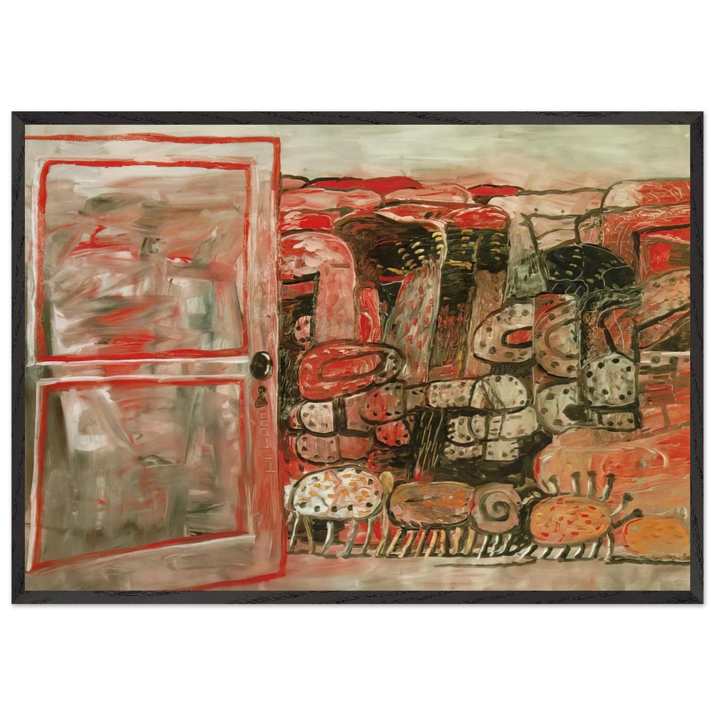 ENTRANCE - Philip Guston 70x100 cm / 28x40 inches Framed Art Print – Black Wooden Frame