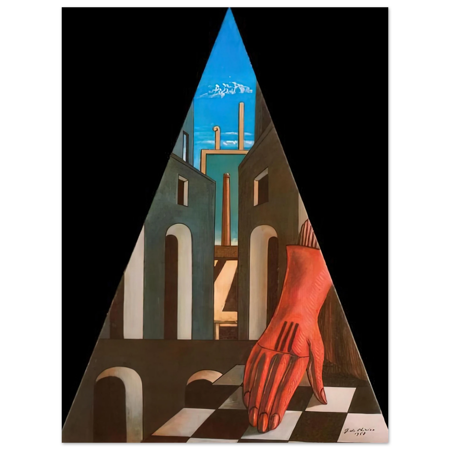 Giorgio de Chirico - METAPHYSICAL TRIANGLE 1958 Fine Art Poster - Default Title