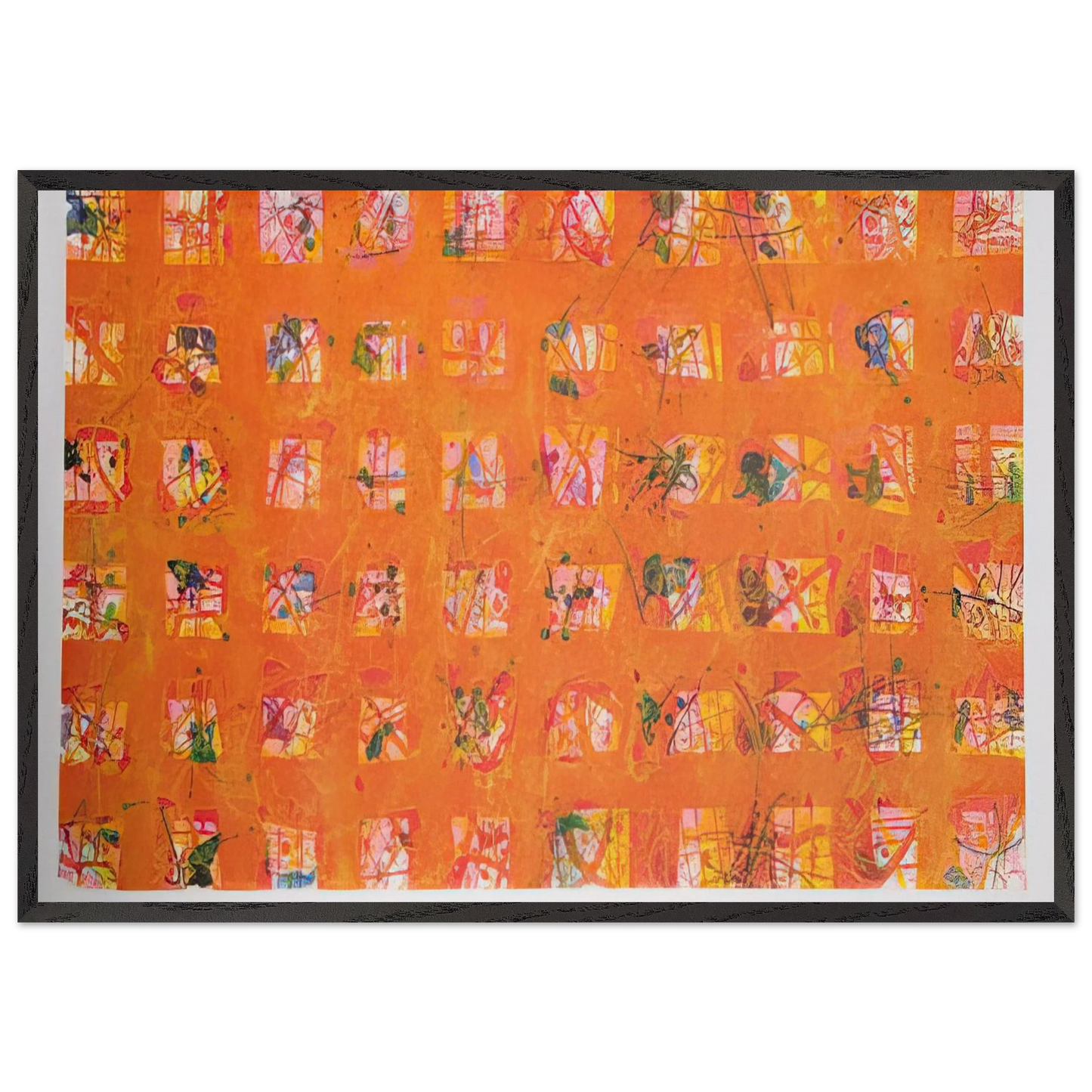 Pioggia dOro Golden Rain - Sam Francis Framed Art Print – Black Wooden Frame - Default Title - -Framed Art Print