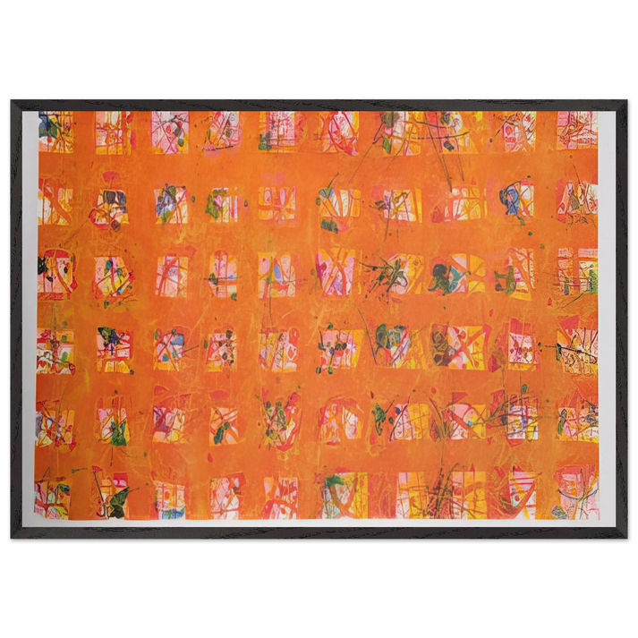 Pioggia dOro Golden Rain - Sam Francis 70x100 cm / 28x40 inches Framed Art Print – Black Wooden Frame