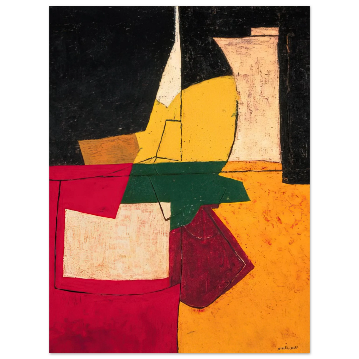 Serge Poliakoff - Composition abstraite aux traits - 1951 Fine Art Poster - Default Title