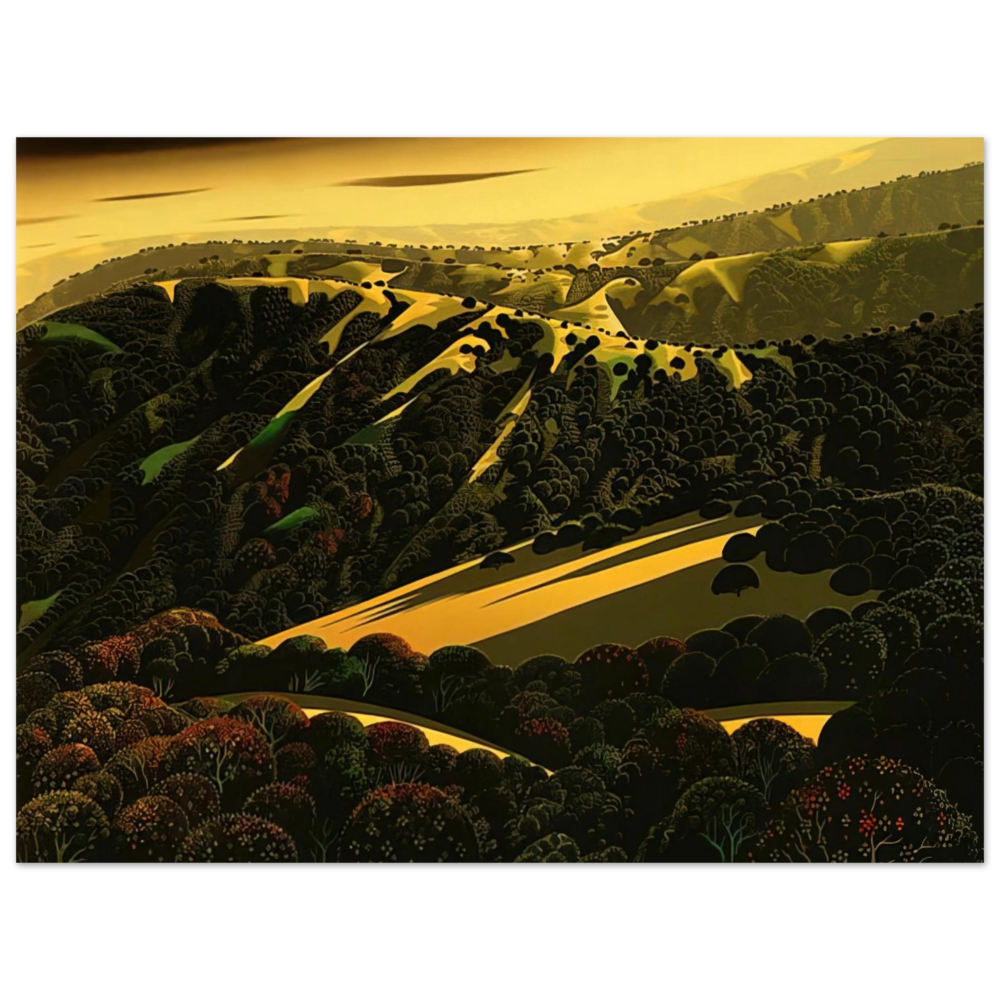 Eyvind Earle - Santa Cruz Mountains Fine Art Poster - Default Title