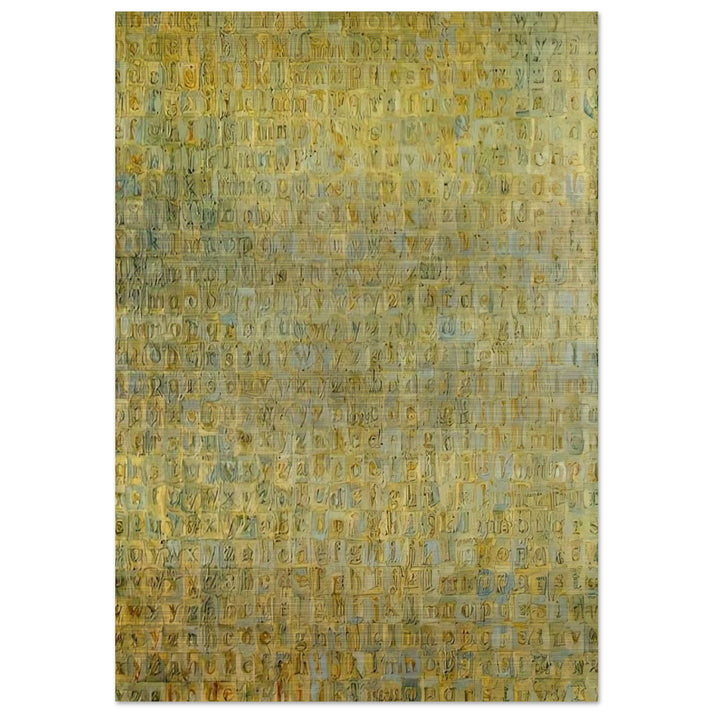 GREY ALPHABETS - Jasper Johns Brushed Aluminum Print - 70x100 cm / 28x40 inches | Jasper Johns Aluminum Print | Jasper Johns Prints