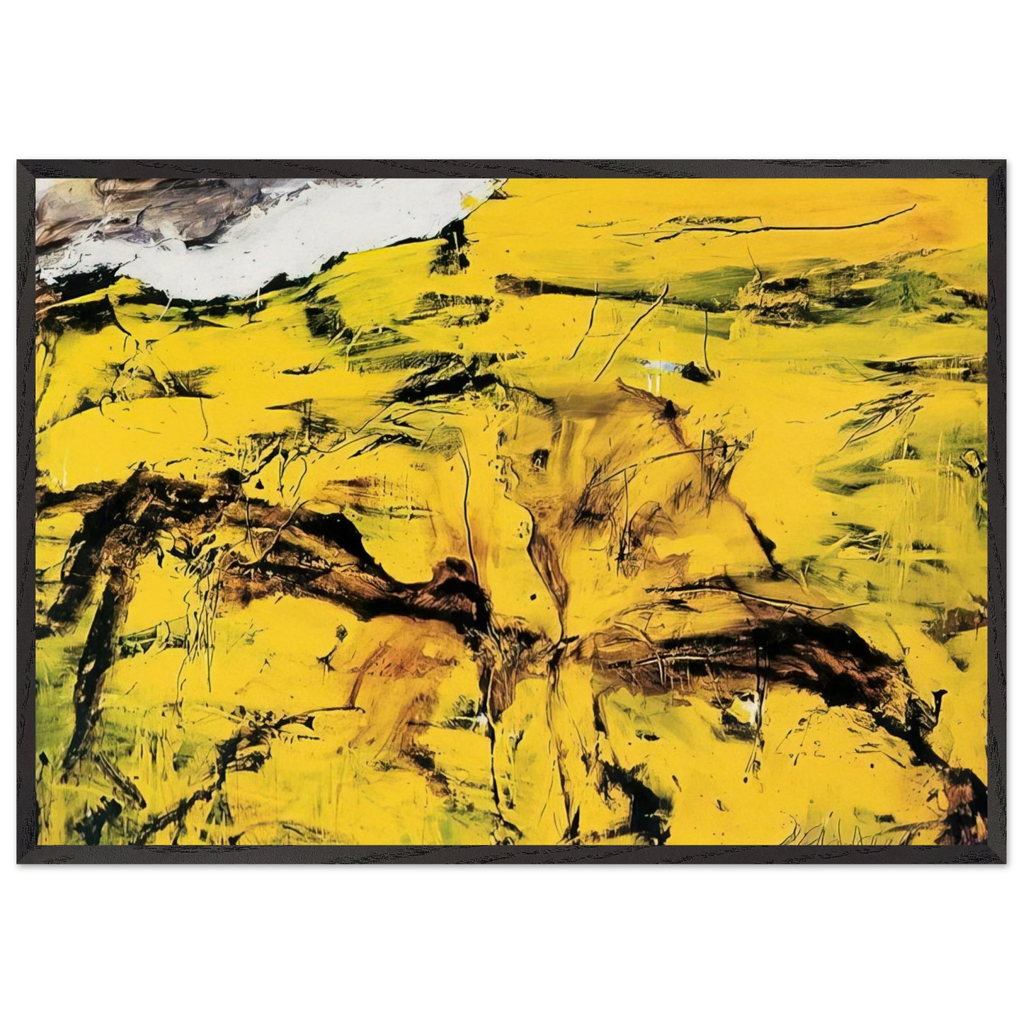 Gorim II - 1995 - Emil Schumacher 70x100 cm / 28x40 inches Framed Art Print – Black Wooden Frame