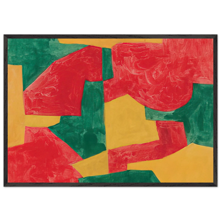 Composition verte rouge et jaune - 1964 - Serge Poliakoff 70x100 cm / 28x40 inches Framed Art Print – Black Wooden Frame