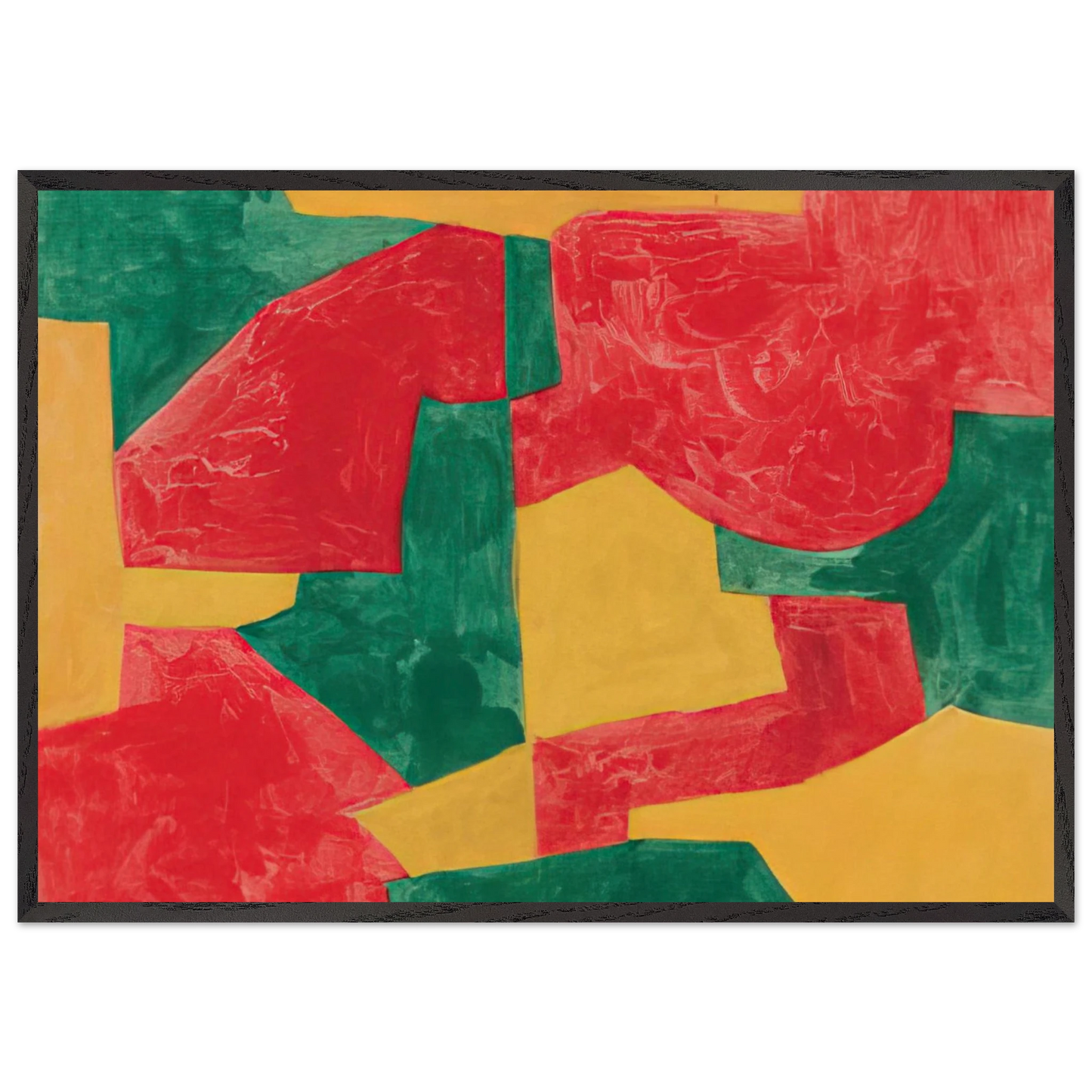 Composition verte rouge et jaune - 1964 - Serge Poliakoff 70x100 cm / 28x40 inches Framed Art Print – Black Wooden Frame