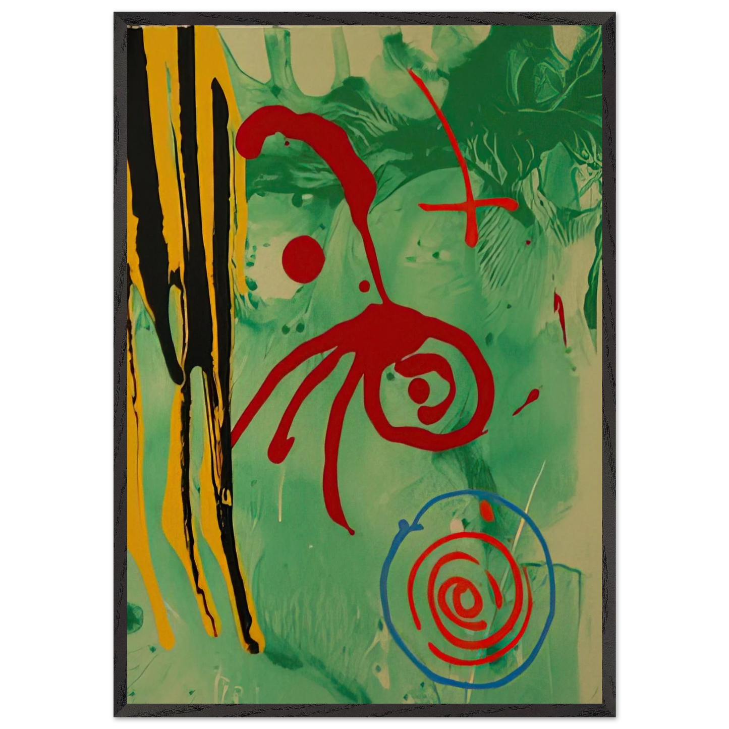 The Gnome - 2005 - John Hoyland 70x100 cm / 28x40 inches Framed Art Print – Black Wooden Frame