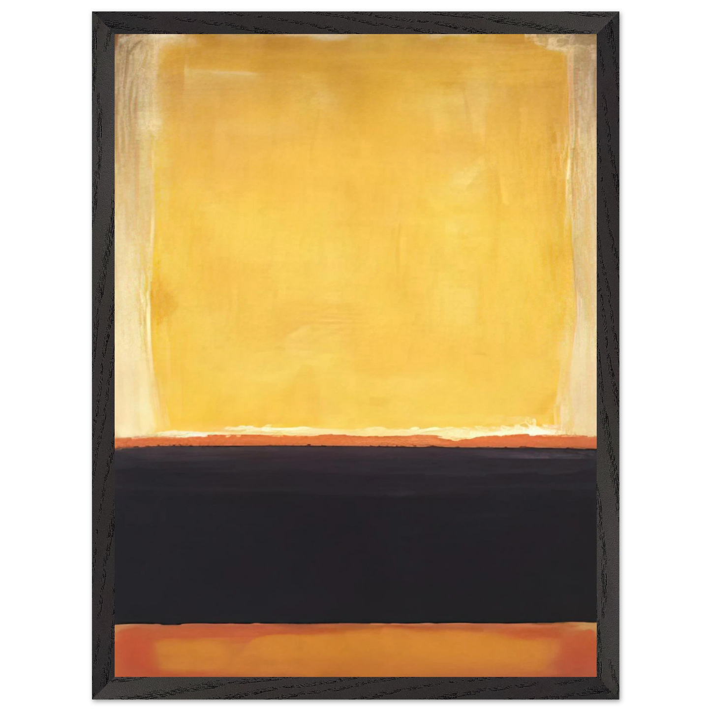 Mark Rothko - Yellow, Charcoal, Brown - 1953 Wall Art - 60x80 cm / 24x32 inches - Premium Wooden Framed Poster With Fine Art Paper - Wood frame