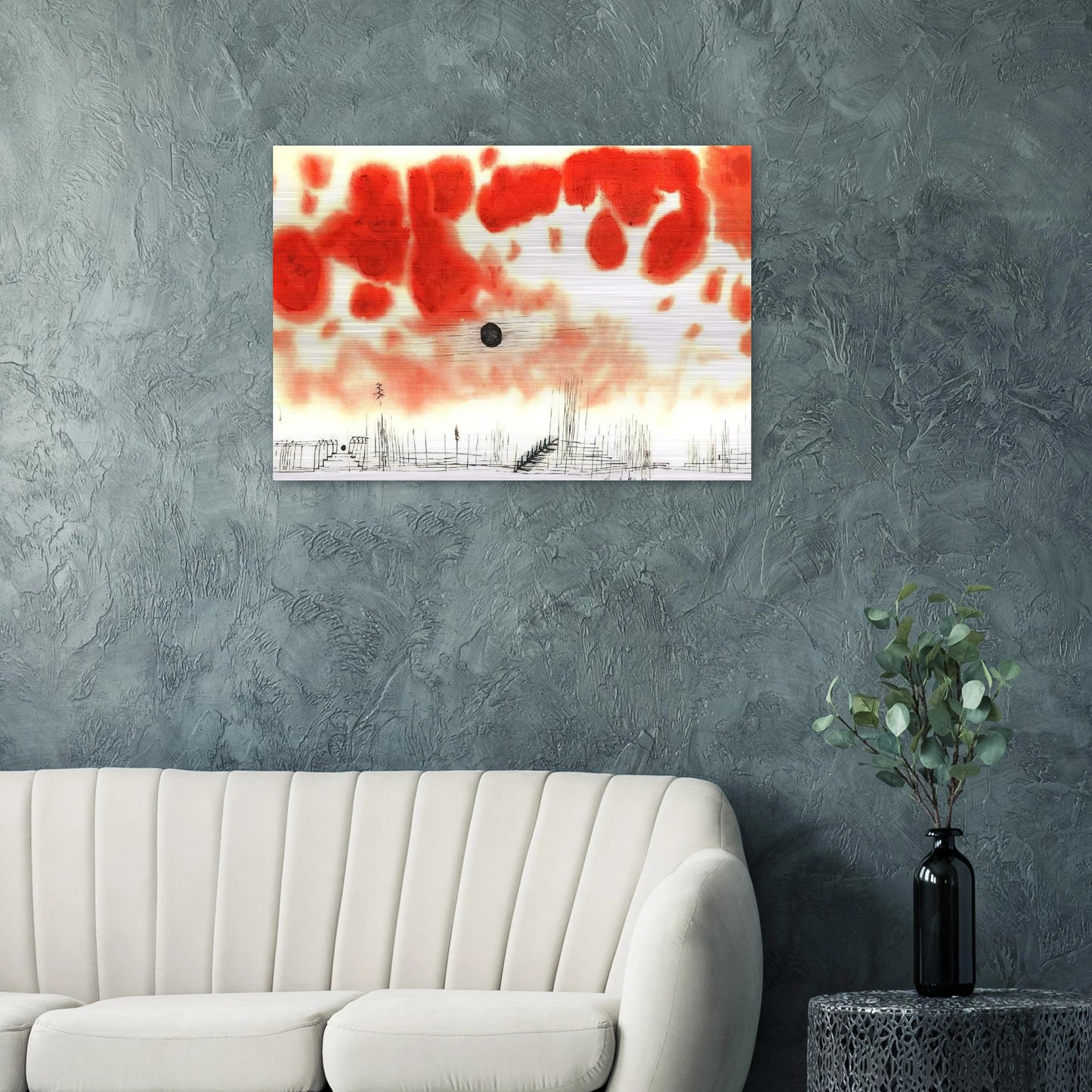 CLOUDS OVER BOR 1940 - Paul Klee Brushed Aluminum Print - 70x100 cm / 28x40 inches | Paul Klee Aluminum Print | Paul Klee Prints