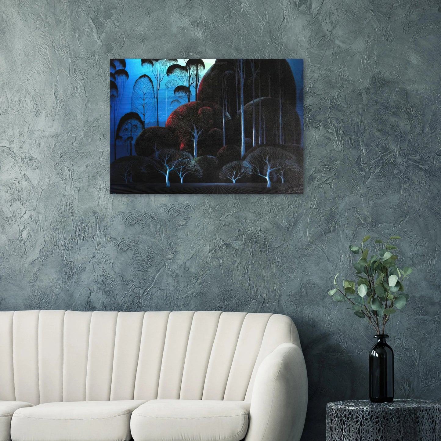 Enchanted Forest - Eyvind Earle Brushed Aluminum Print - 70x100 cm / 28x40 inches | Eyvind Earle Aluminum Print | Eyvind Earle Prints