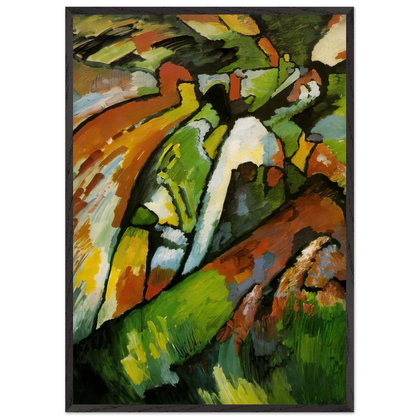 IMPROVISATION 7 1910 - Wassily Kandinsky 70x100 cm / 28x40 inches Framed Art Print – Black Wooden Frame