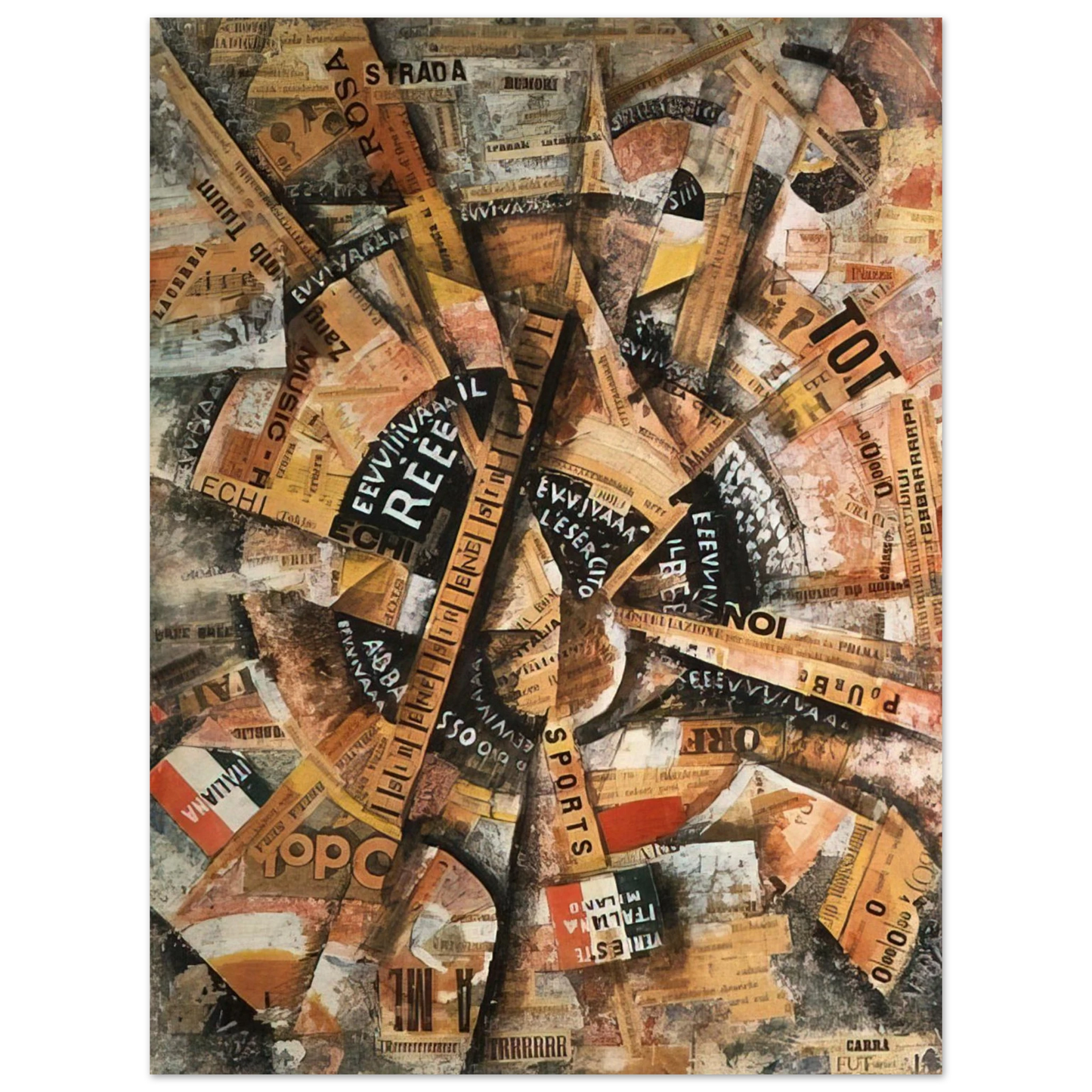 Carlo Carra - INTERVENTIONIST DEMONSTRATION PATRIOTIC HOLIDAY FREEWORD PAINTING 1914 1914 Fine Art Poster - Default Title