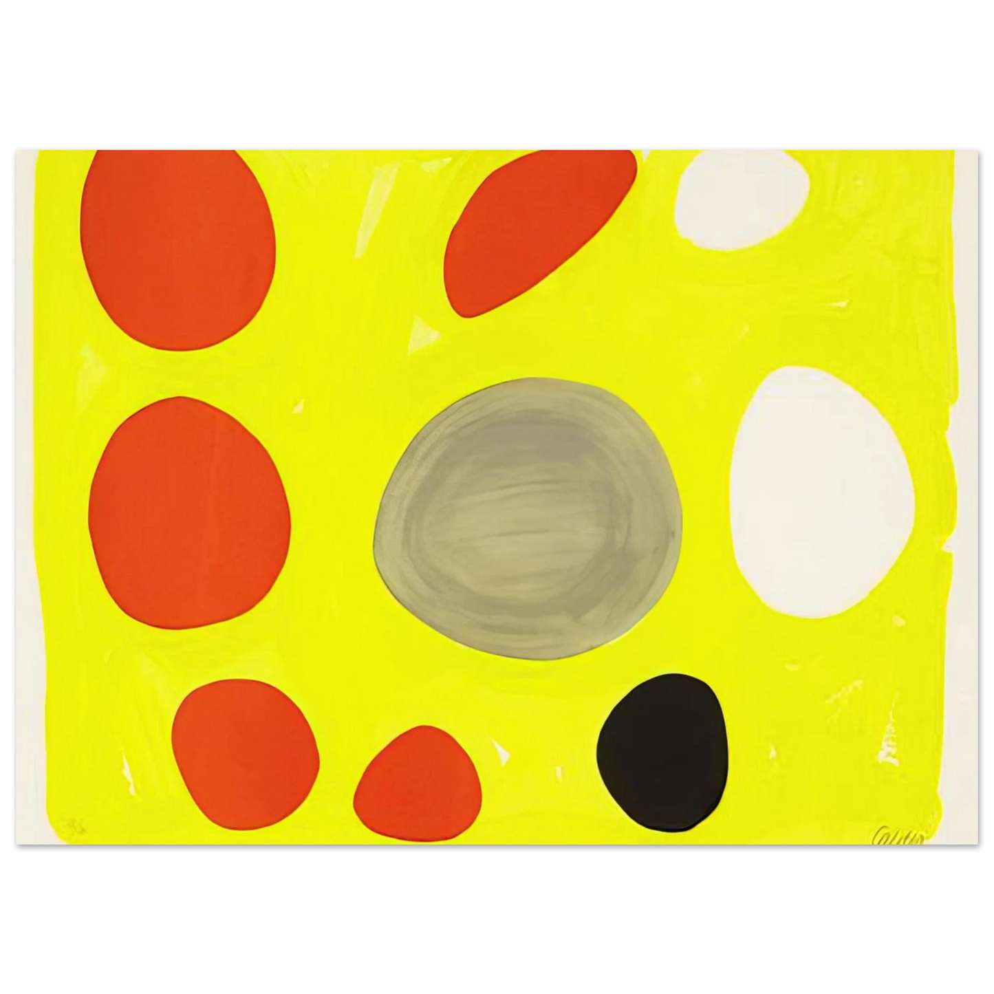 Alexander Calder - GREY OVAL 1975 Fine Art Poster - 75x100 cm / 30x40 inches