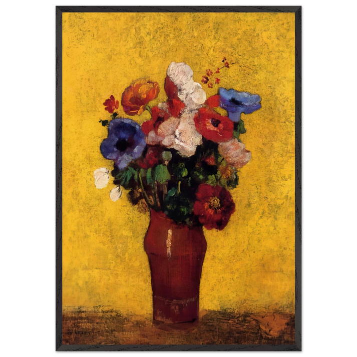 FLOWERS 4 - Odilon Redon 70x100 cm / 28x40 inches Framed Art Print – Black Wooden Frame