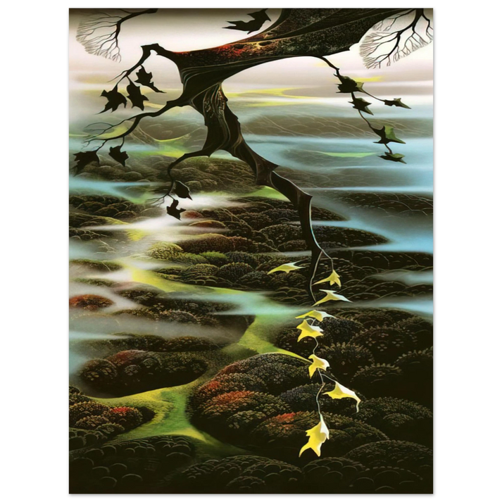 Eyvind Earle - Fog Laced Hills 75x100 cm / 30x40inches Fine Art Poster