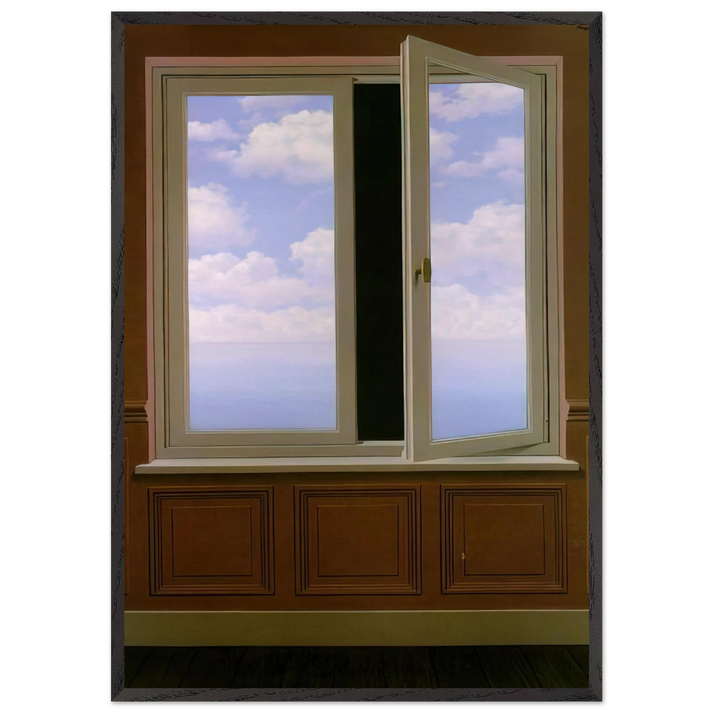THE LOOKING GLASS 1963 - Rene Magritte 70x100 cm / 28x40 inches Framed Art Print – Black Wooden Frame