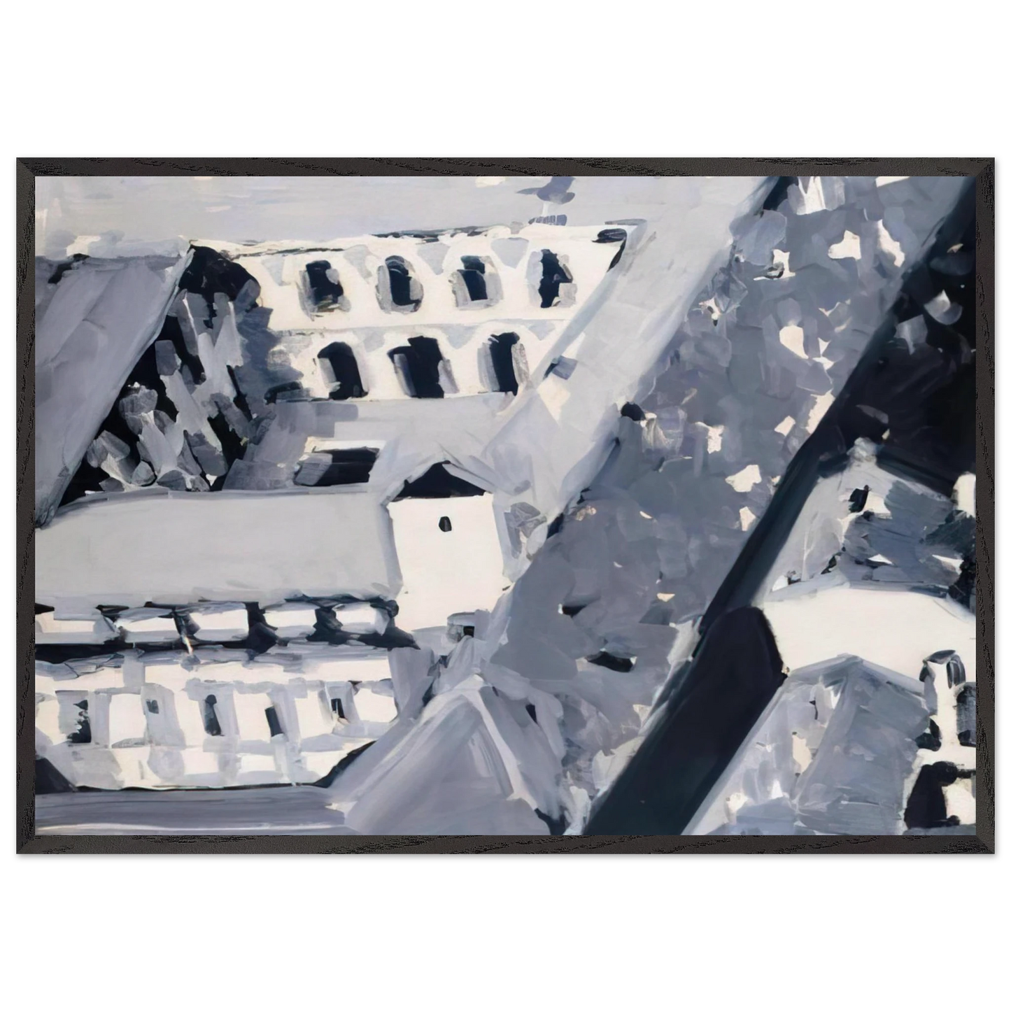 TOWNSCAPE M5 1968 - Gerhard Richter Framed Art Print – Black Wooden Frame - Default Title - -Framed Art Print