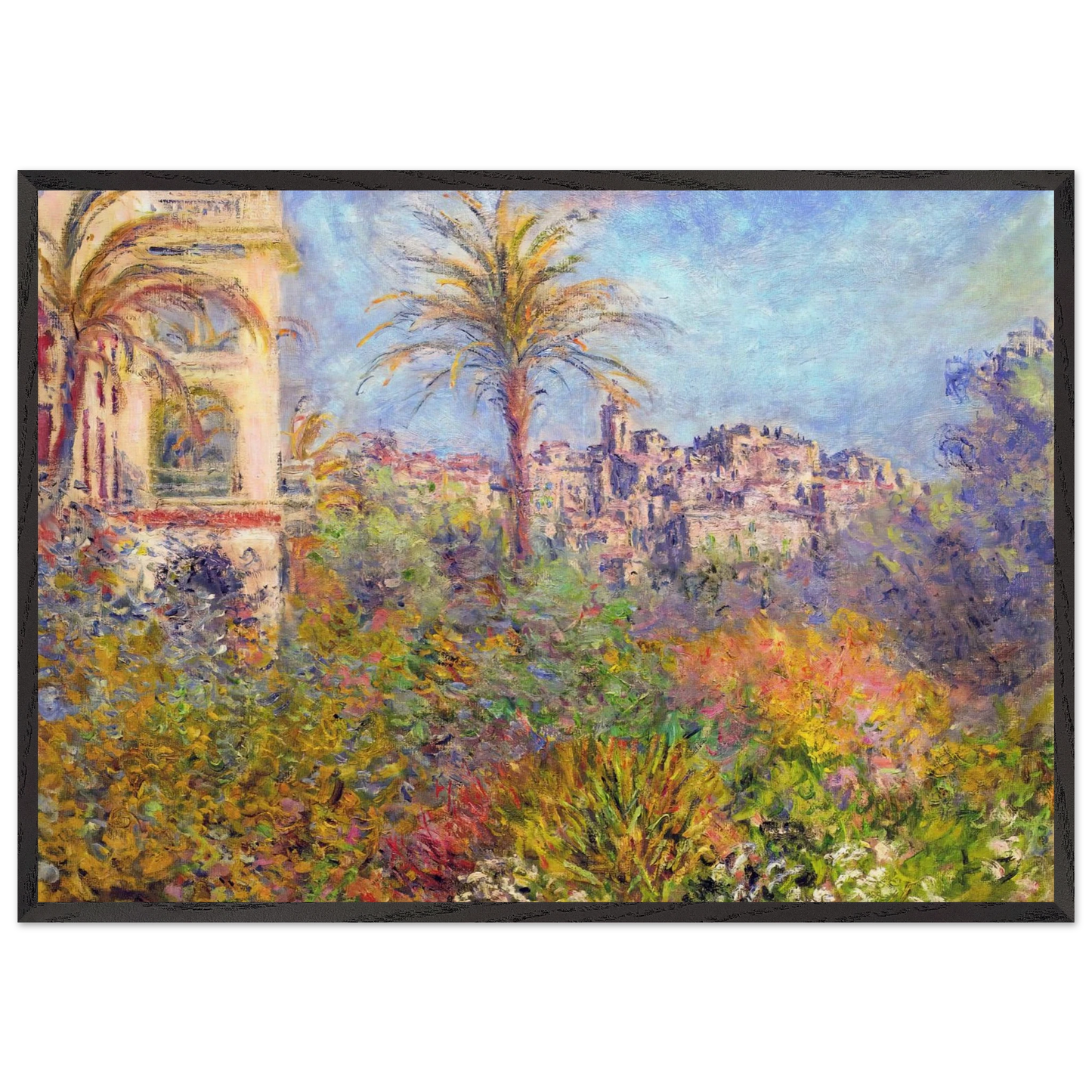Villas at Bordighera 03 - claude monet Framed Art Print – Black Wooden Frame - Default Title - -Framed Art Print